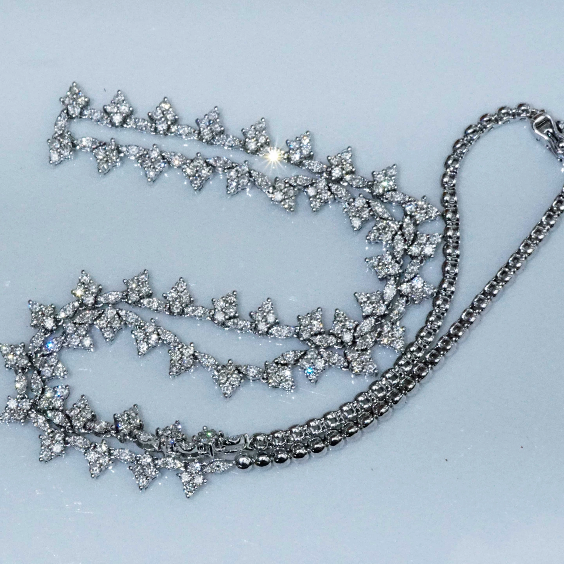Brillant Collier 4.20 ct 750er Weissgold 360 Vollschliff Brillanten ergeben ein Prachtcollier