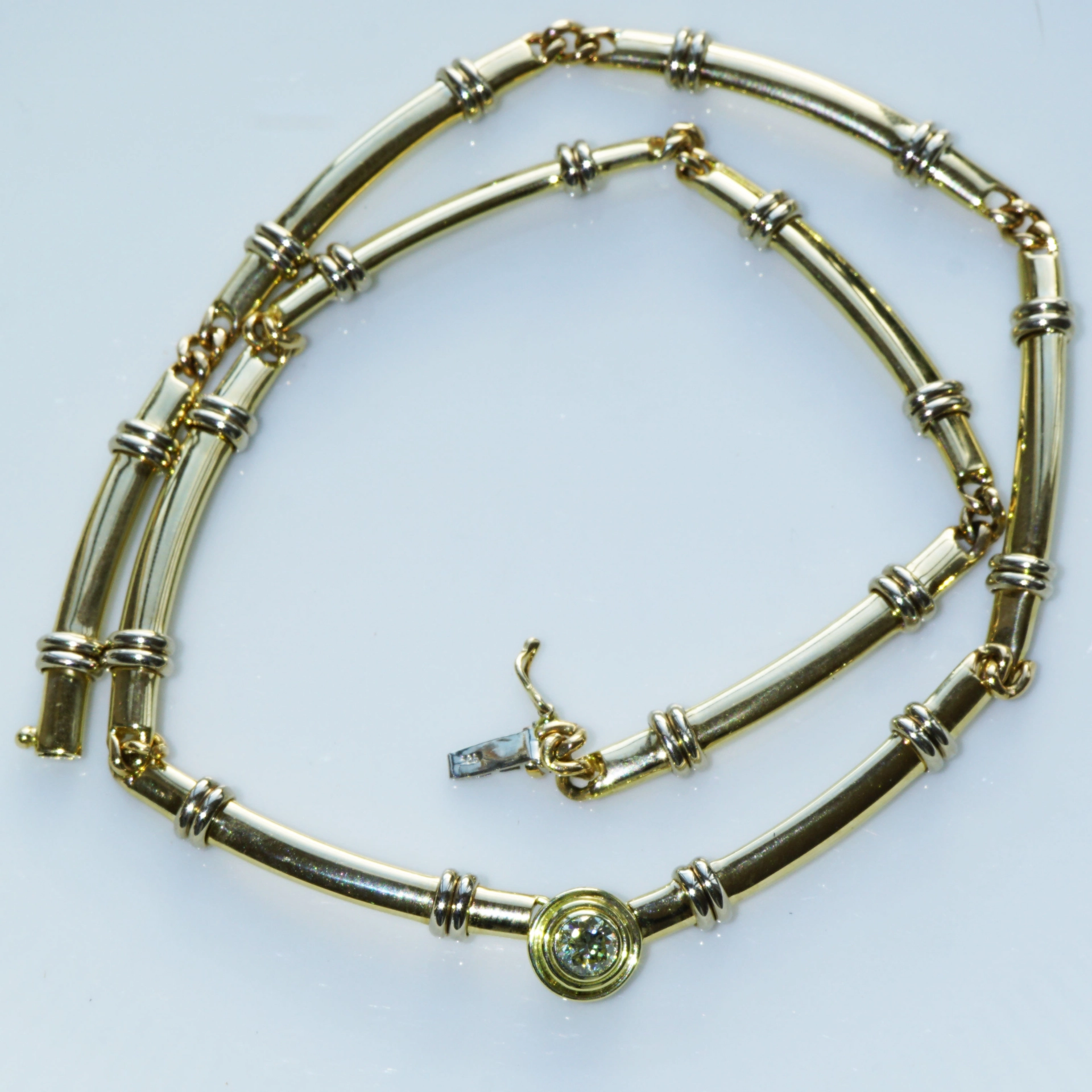 Brillant Collier 585er Gelbgold 0.42 ct 24 Gramm Lupenrein Farbe M..ein gutes Spaß Investment