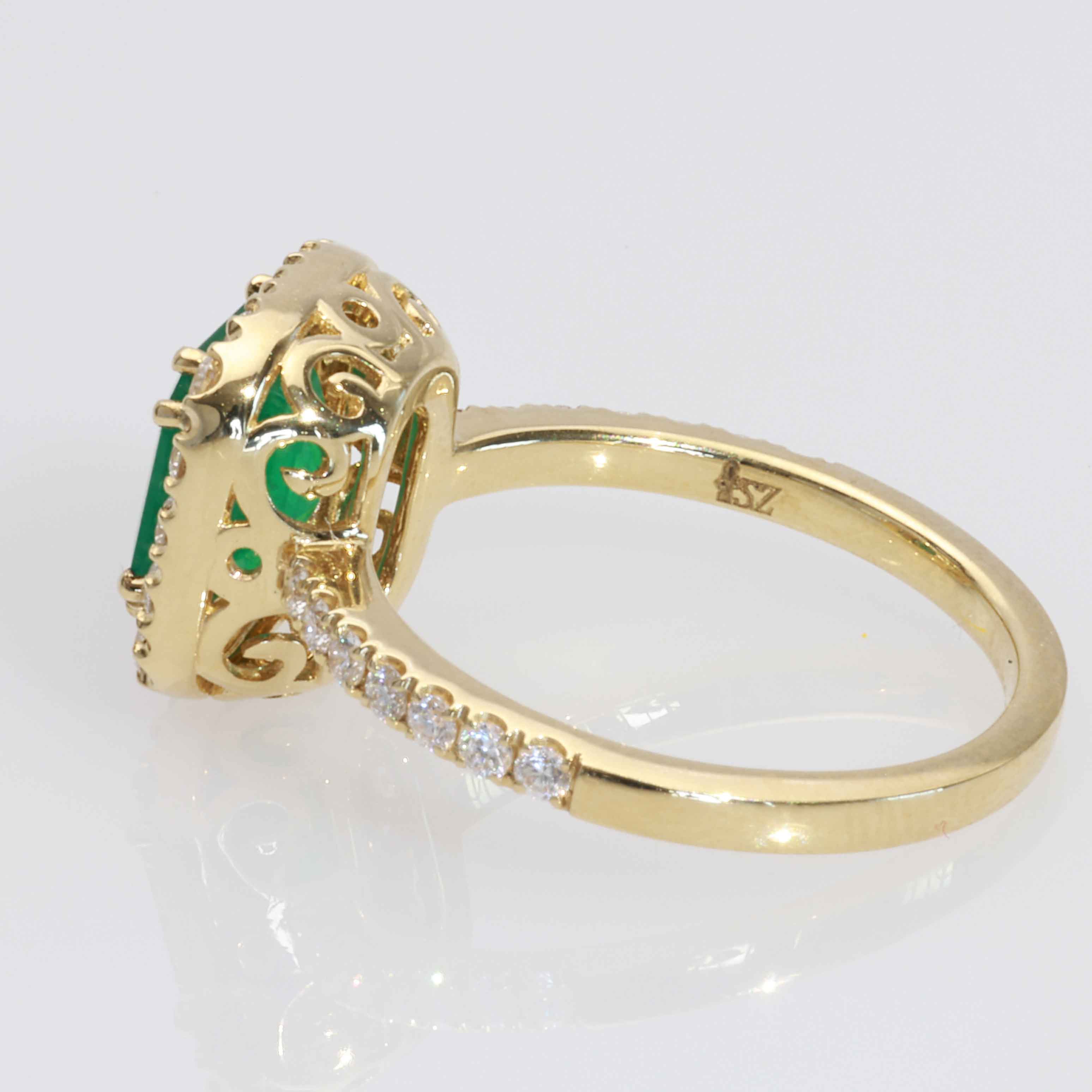 Smaragd Brillant Ring 1.532 ct / 0.55 ct 750er Gelbgold – König der Edelsteine