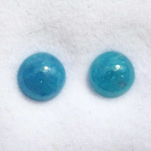 Paraiba Turmalin Cabochons 1.6 und 2 ct schwimmbadblau vml. Brasilien mit GLA Zertifikat 