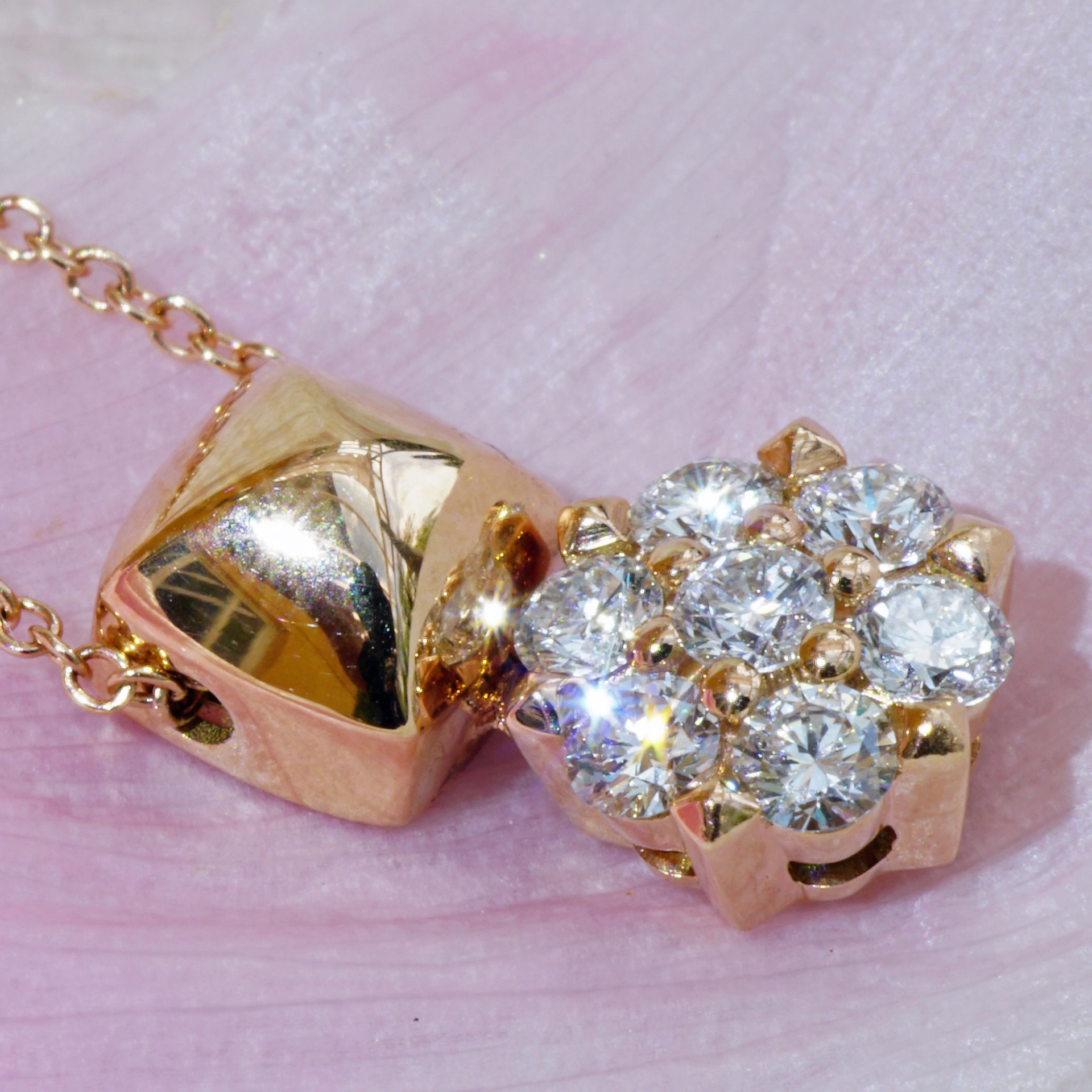 Brillant Anhänger mit Kette 750er Rosegold 0.39 ct...Bella Italia...hochwertiger Brillantschmuck Ros