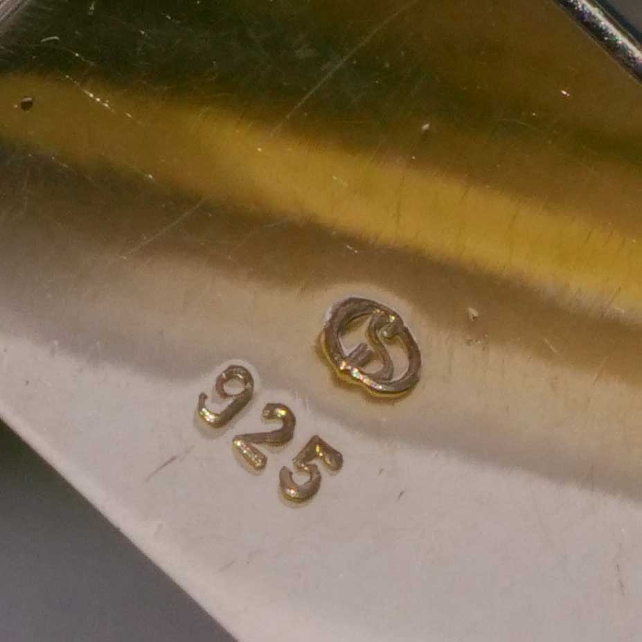 Original Schubart Collier mit Kautschukband Düsseldorf 925er Silber 62 Gramm schwer poliert 
