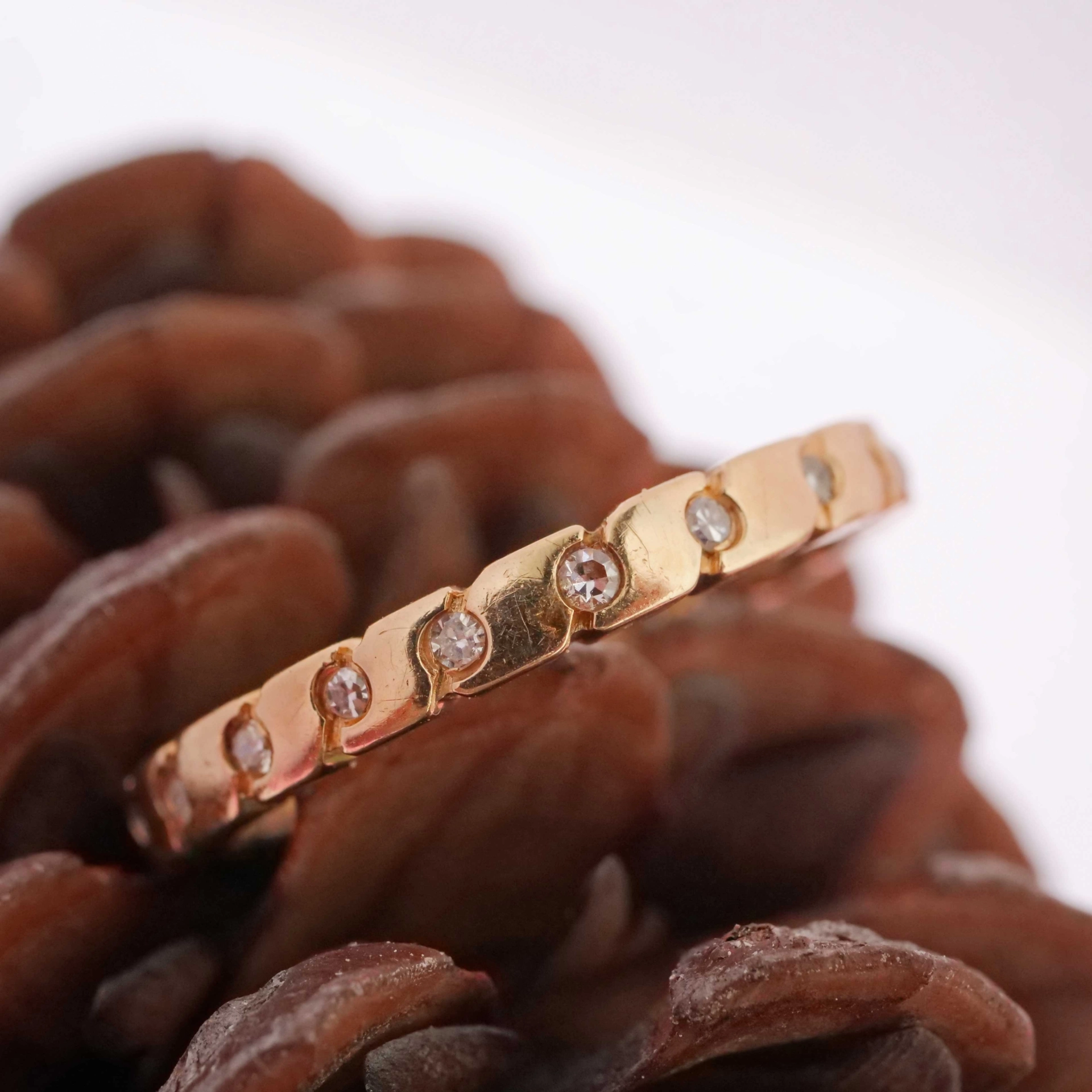 Herren Brillant Memoire Ring mit 22 Diamanten total ca. 0.25 ct TW VS-Si RW 19 mm 585 Gelbgold