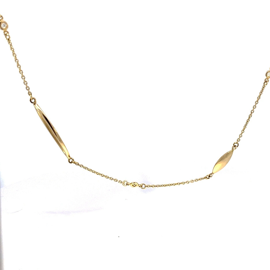 Motion Brillant Collier von Silhouette Schmuck Pforzheim in 585er Gelbgold 0.06 ct W SI