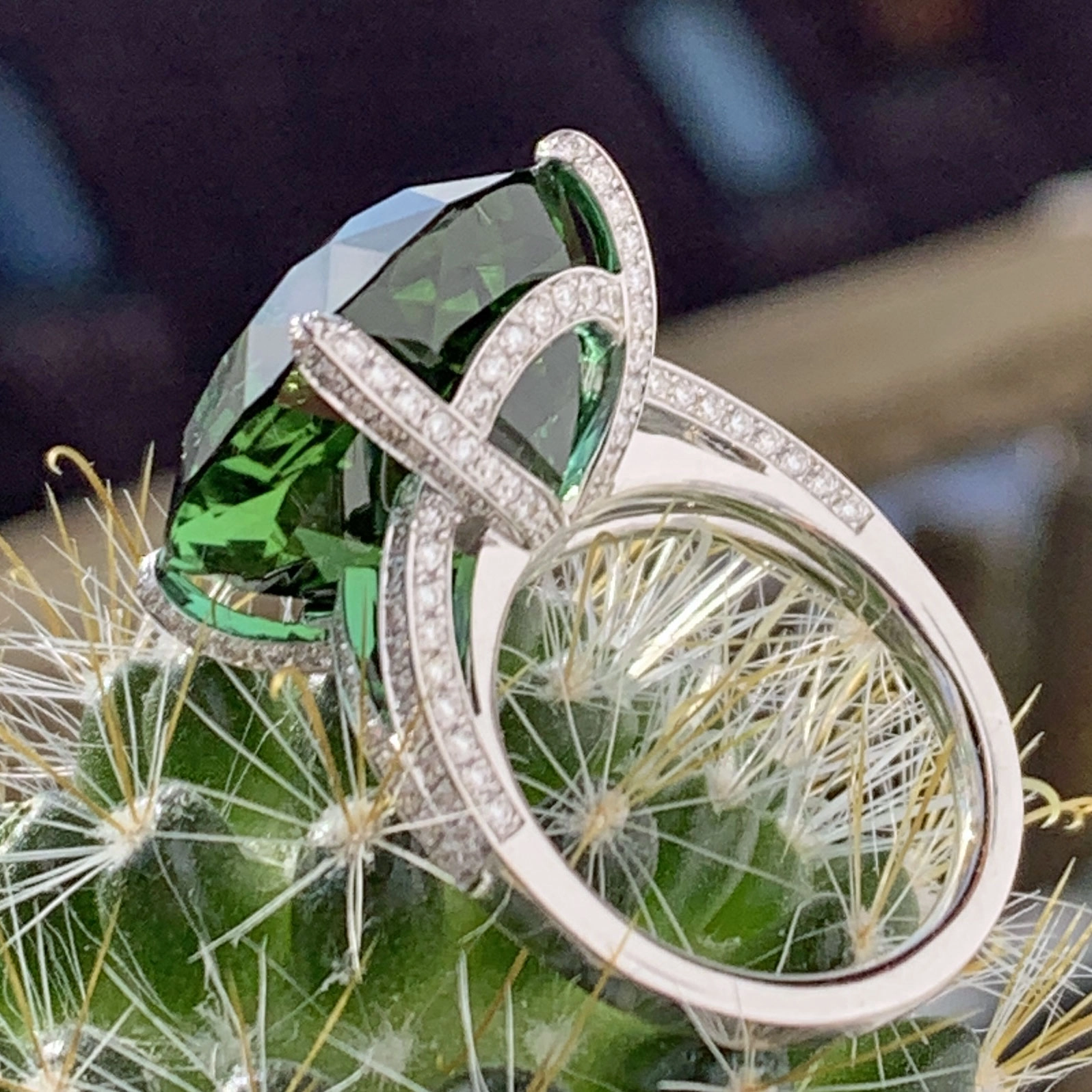 Turmalin Brillant Ring 23 ct 1.10 ct 750er Weissgold Afghanistan unbehandelt..ein Held Deiner Träume