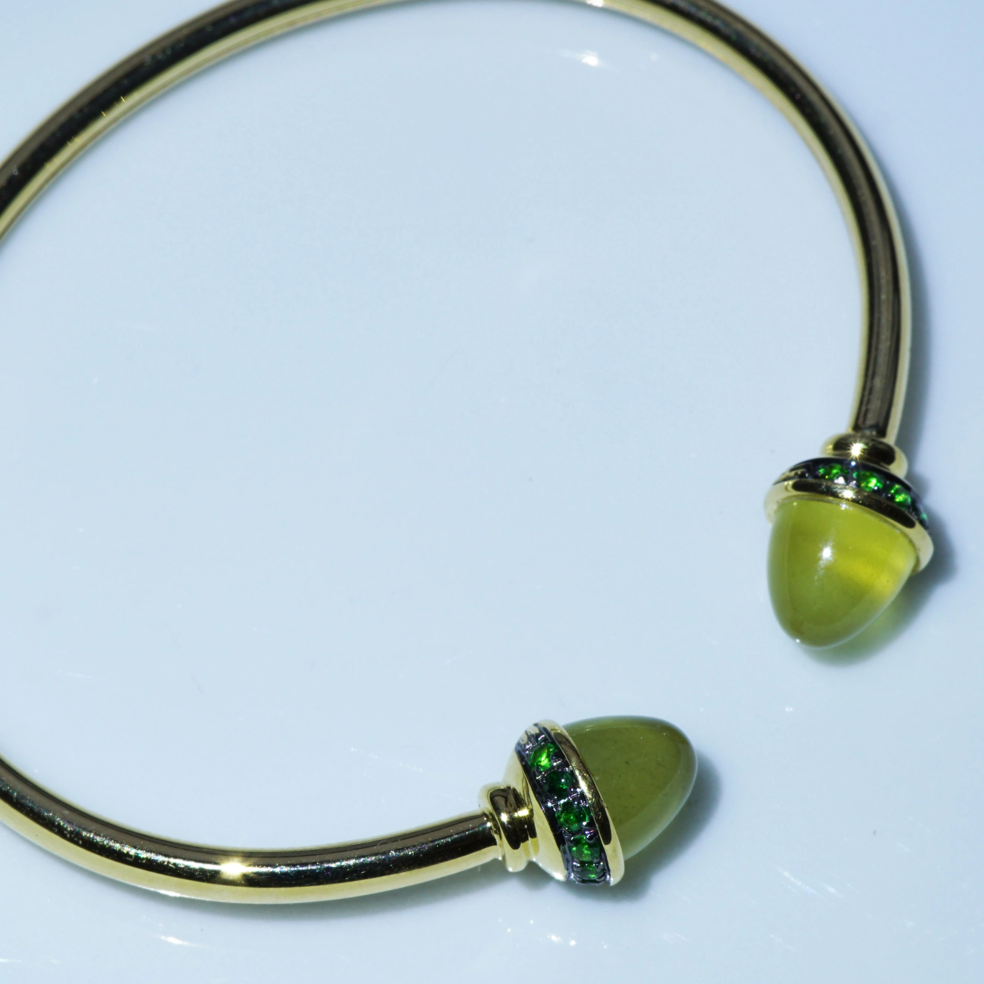 Peridot Tsavorith Armreif 750er Gelbgold Valenza .....bella Italia....tolle Kombi Möglichkeit