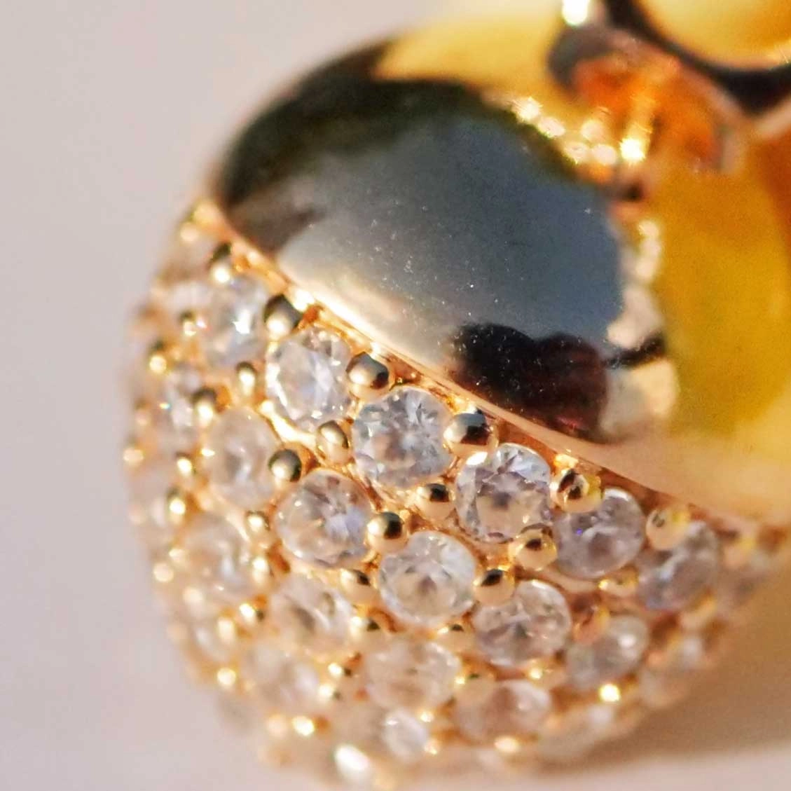Chilango Anhänger Eichel White Topaz 925er Silber 18kt Gelbgoldplated Glitzer pur