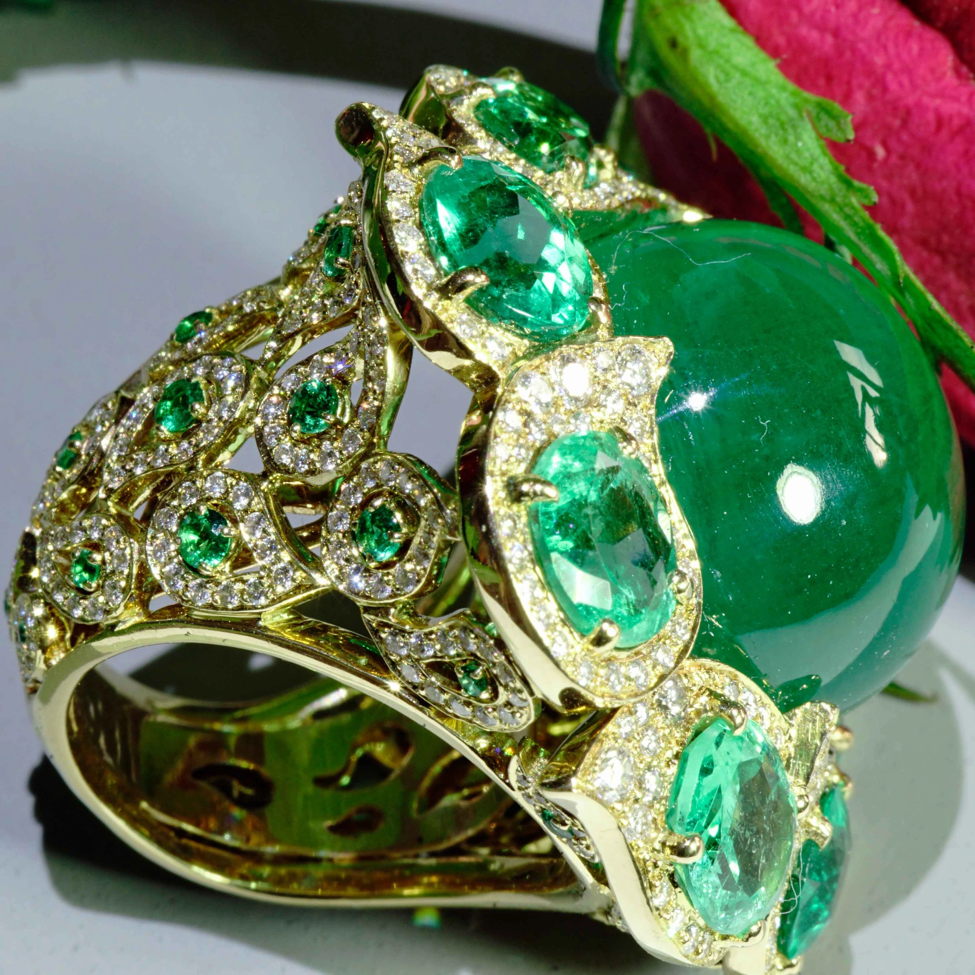 Smaragd Brillant Ring 45 ct High Class Schmuck! Gigantische Größe und Qualität