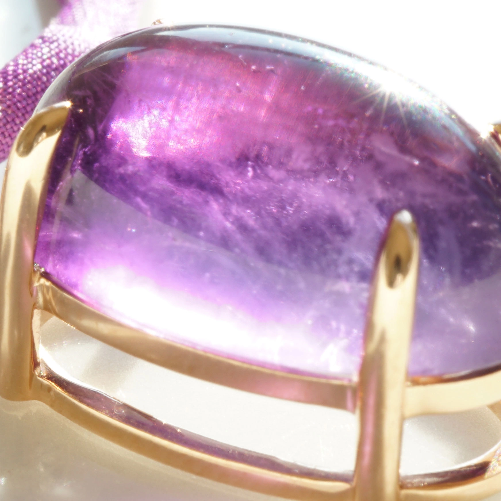 Rubin Amethyst Anhänger 750er Rosegold 1.06 ct 10.13 ct BURMA TOLLE FARBKOMBI