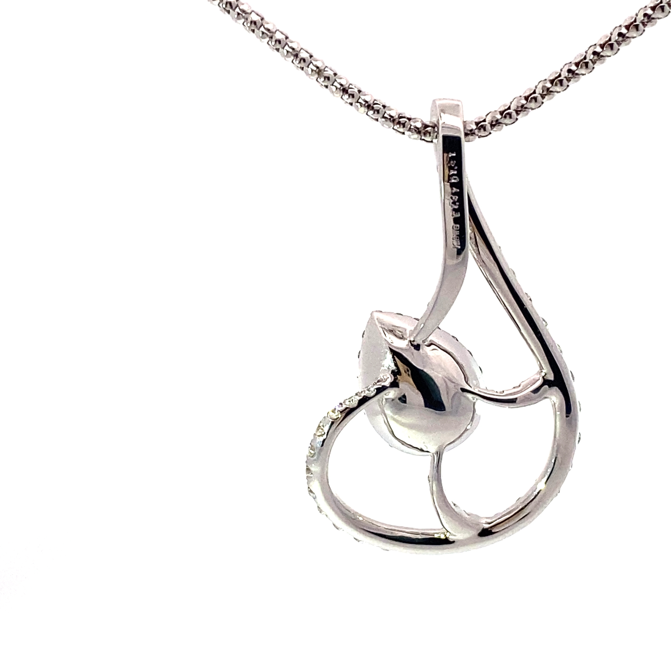 Vivid Green Brillant Smaragd Anhänger mit Kette 750er Weissgold 1.47 ct 1.41 ct Kolumbien