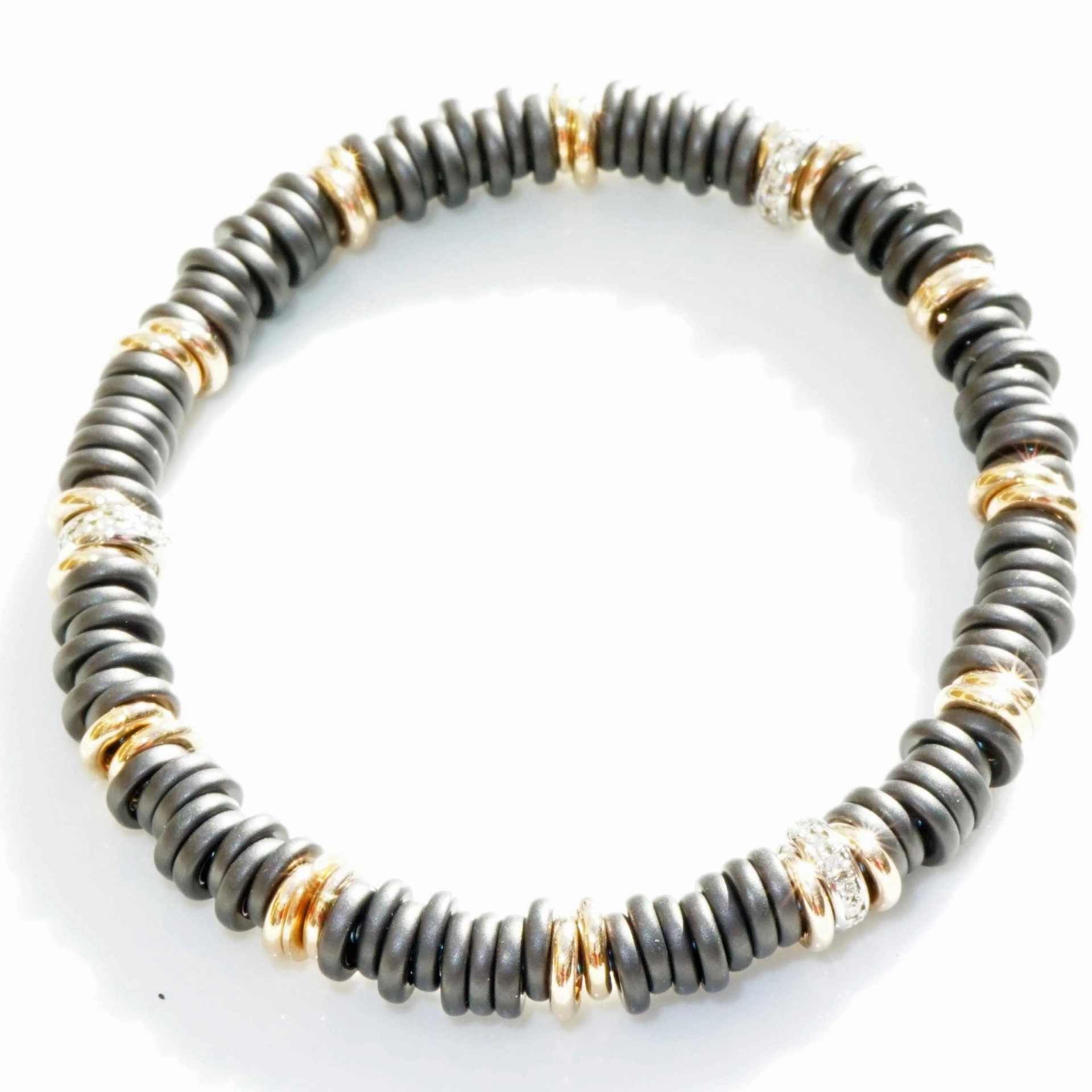 Brillant Armband LOOP Keramik schwarz matt 0.234 ct 585 Rosegold von Silhouette Schmuck Bentner