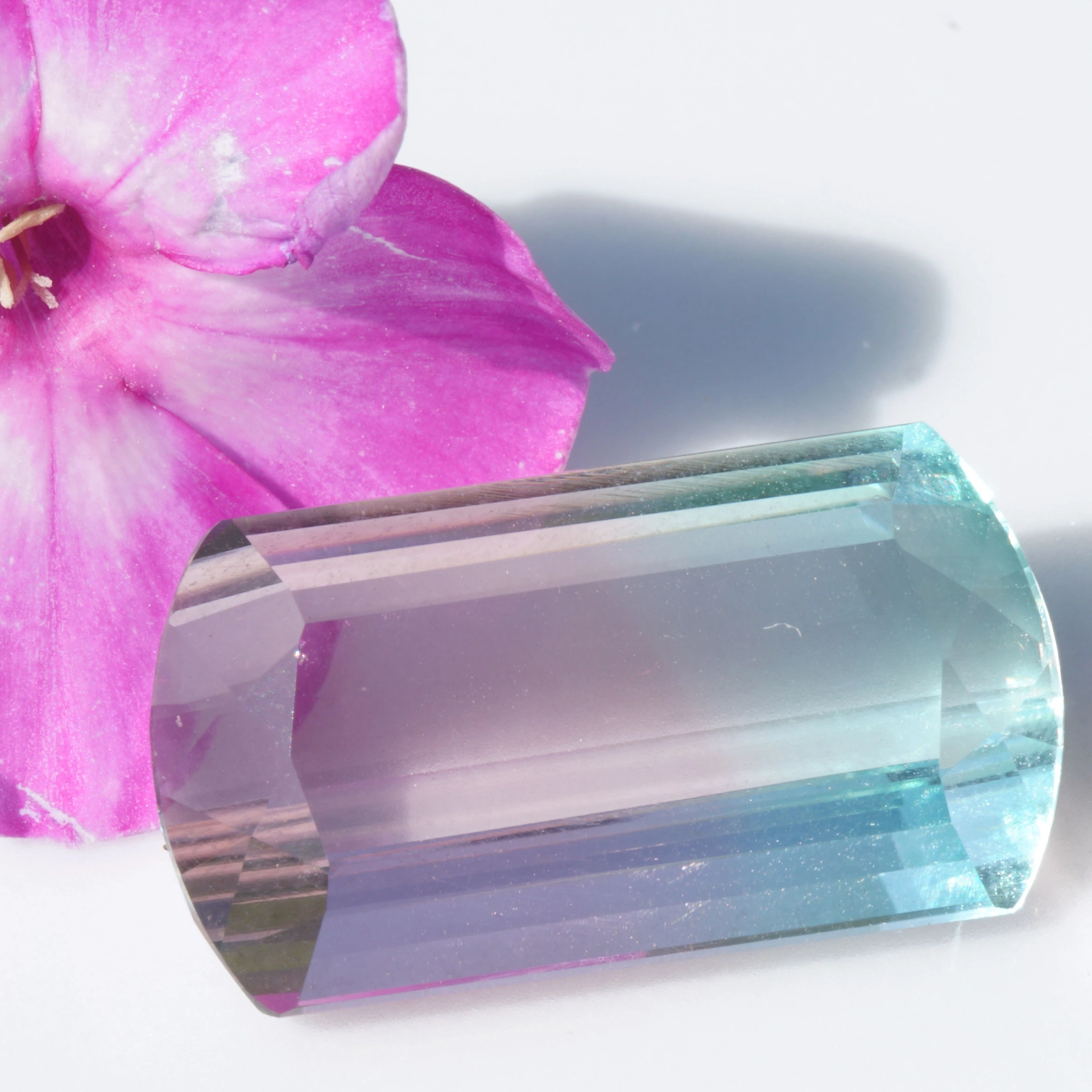 Turmalin Saphir Ring BICOLOR 18 kt Weissgold Afghanistan baby pink blue 14.85 ct
