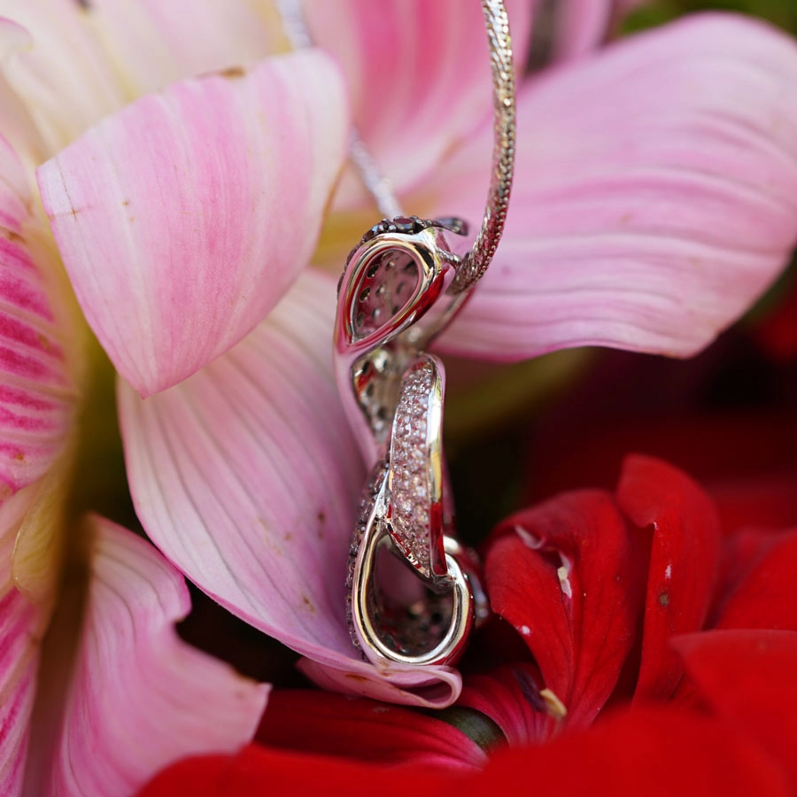 Brillant Anhänger mit Kette 1.10 ct schwarz braun weiß