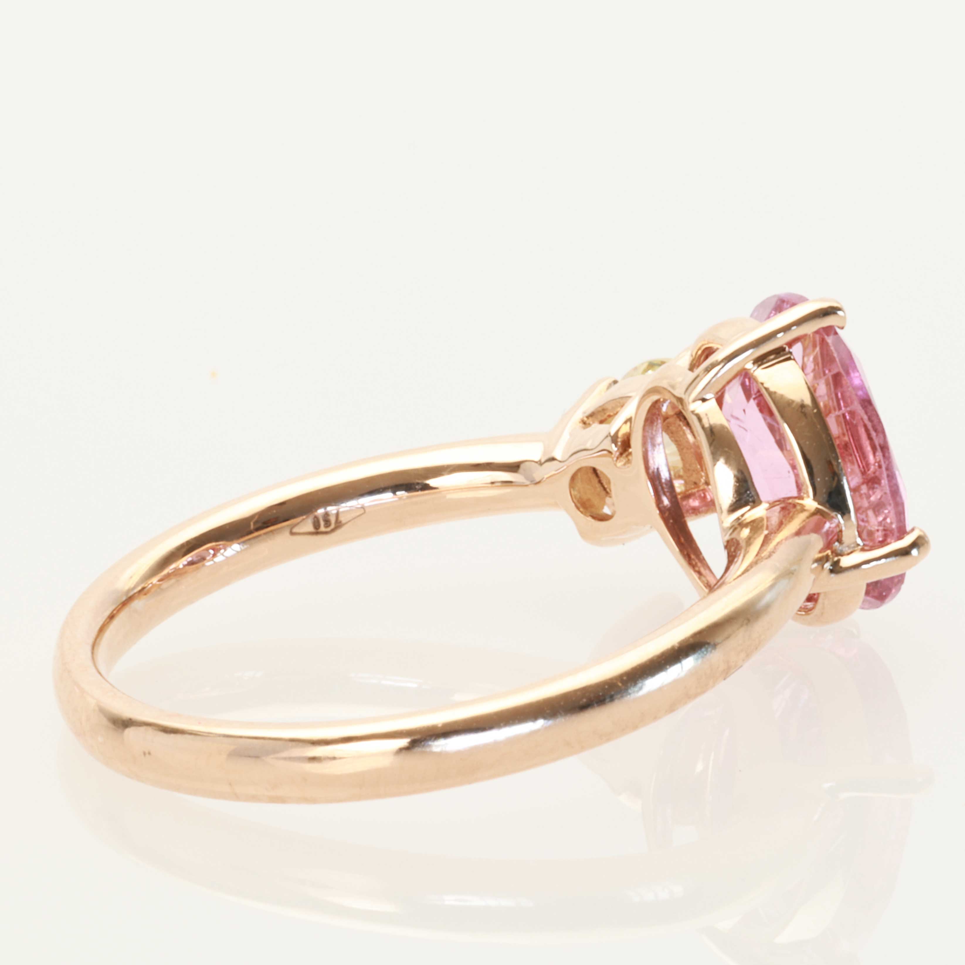 Rosa Spinell Brillant Toi et Moi Ring 750er Rosegold 2.30 0.41 ct zum Kombinieren als Steckring  ideal oder einzeln