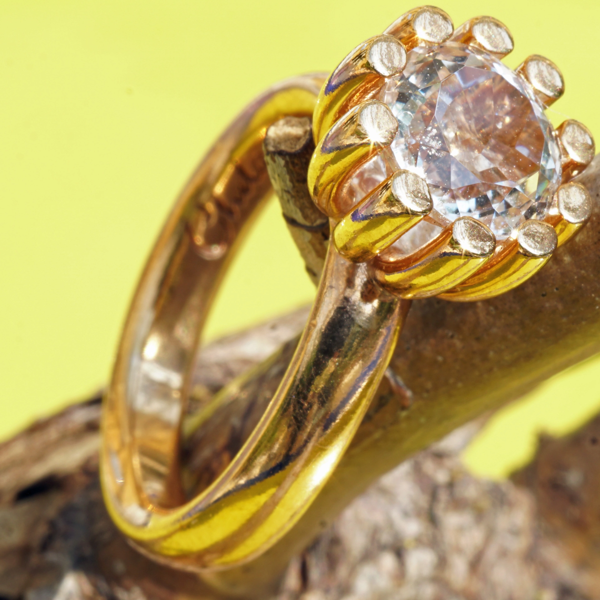 CHILANGO RING Grand Palais Bergkristall  925er Silber vergoldet neu mit orig. Etui massiv