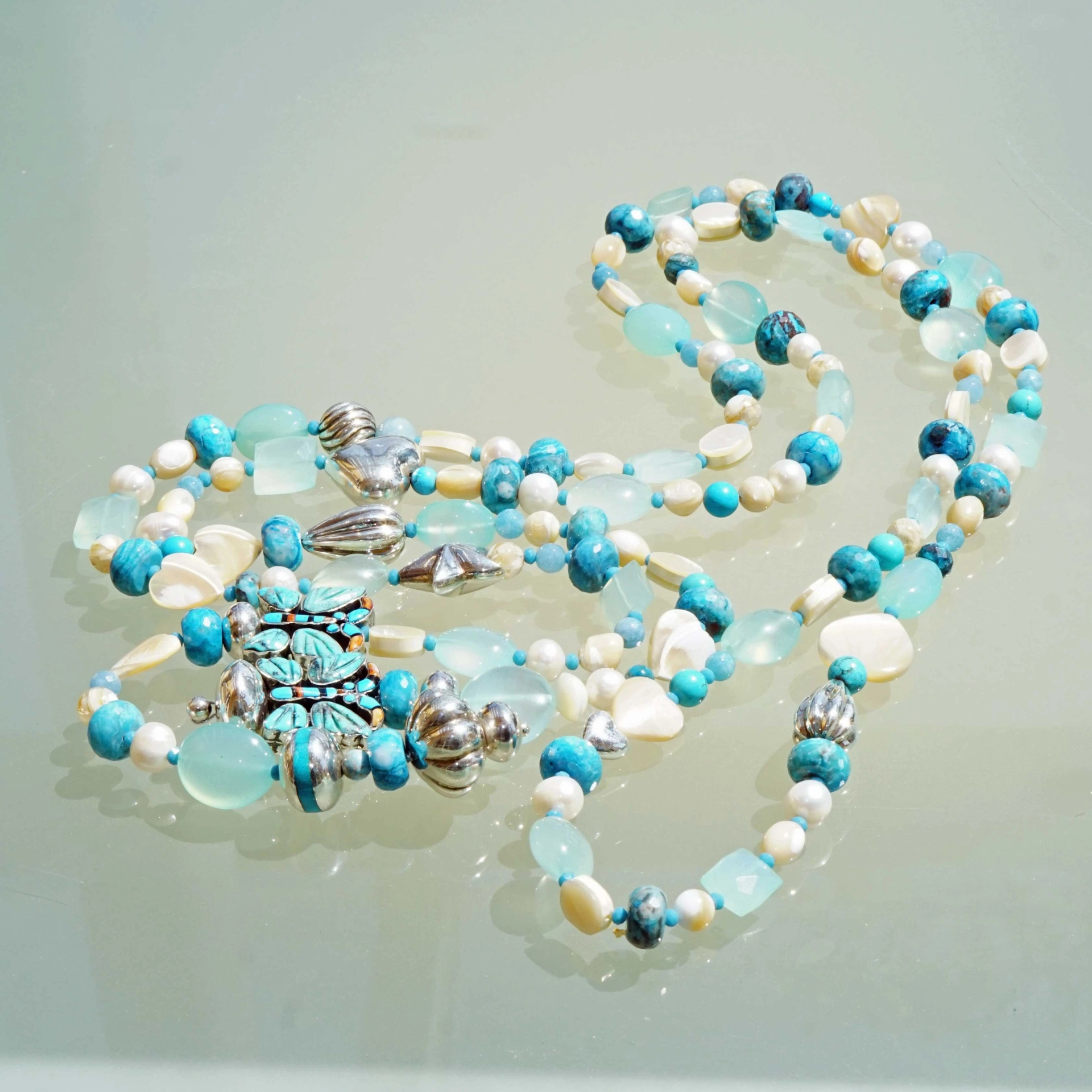 Chilango Kette Out of Nature Legends 925er Silber 185 cm  Papillon Turquoise Butterfly Sonderlänge