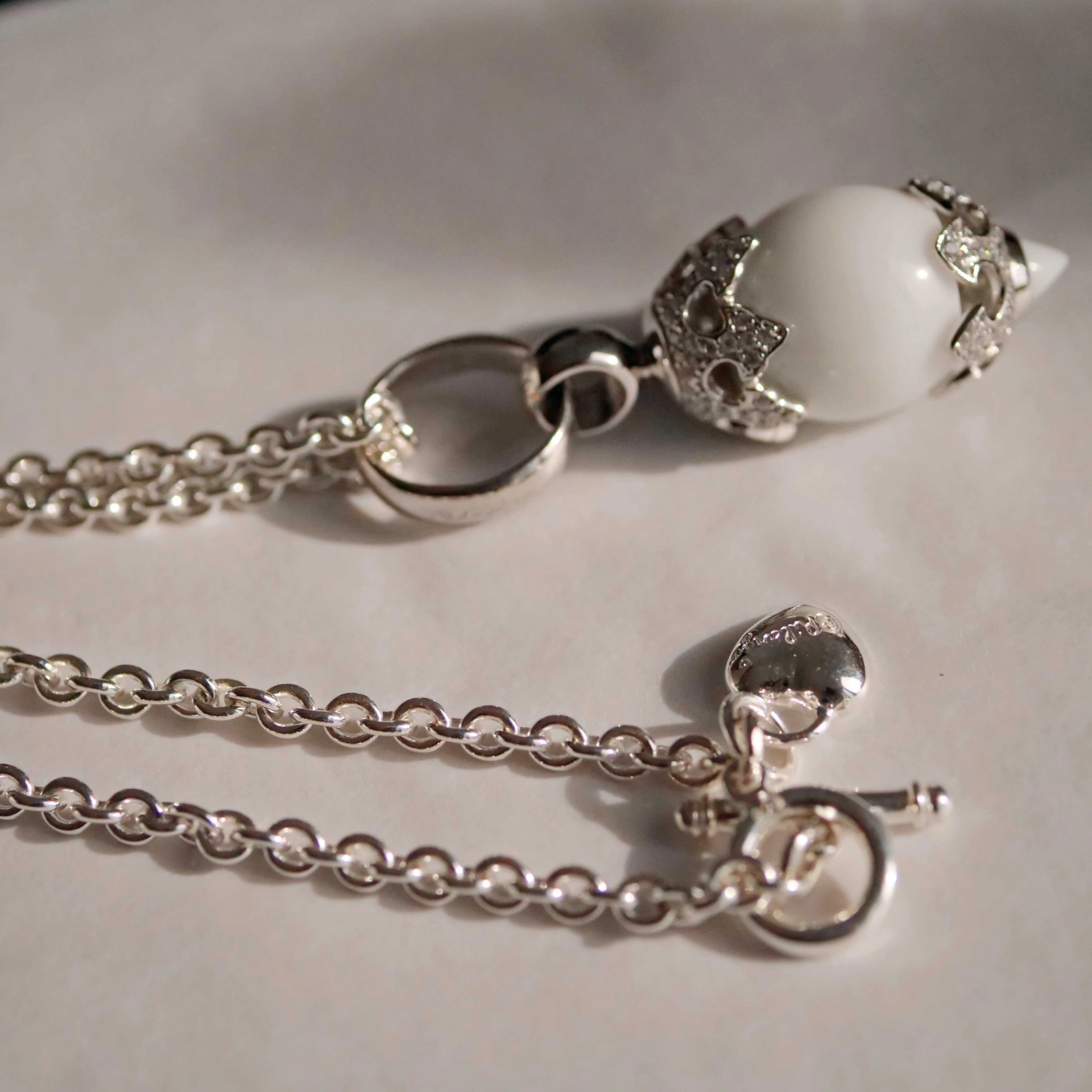 Original Chilango Anhänger Crystal Light White Onyx white Circonia 925er Silber
