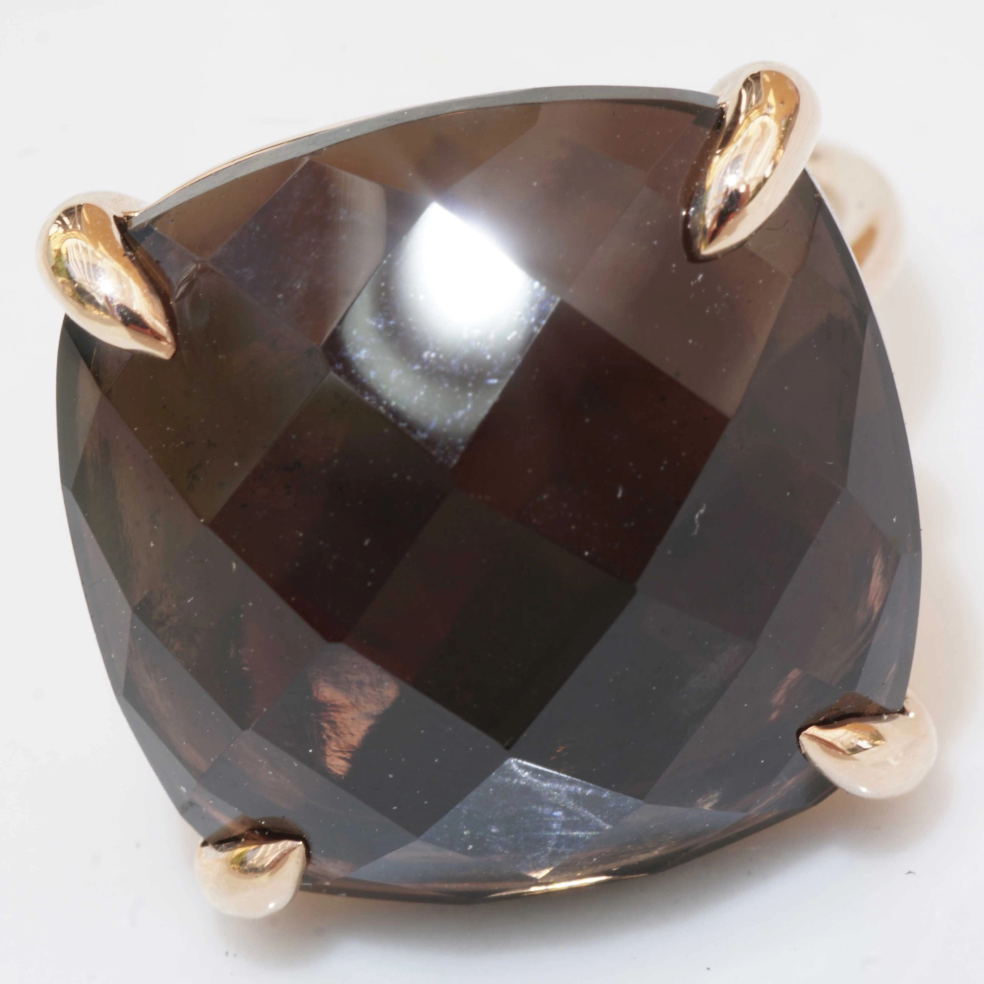 Rauchquarz Ring XXL 750er Rosegold made in Valenza (Italien)..toller vielseitiger Kombinationsring
