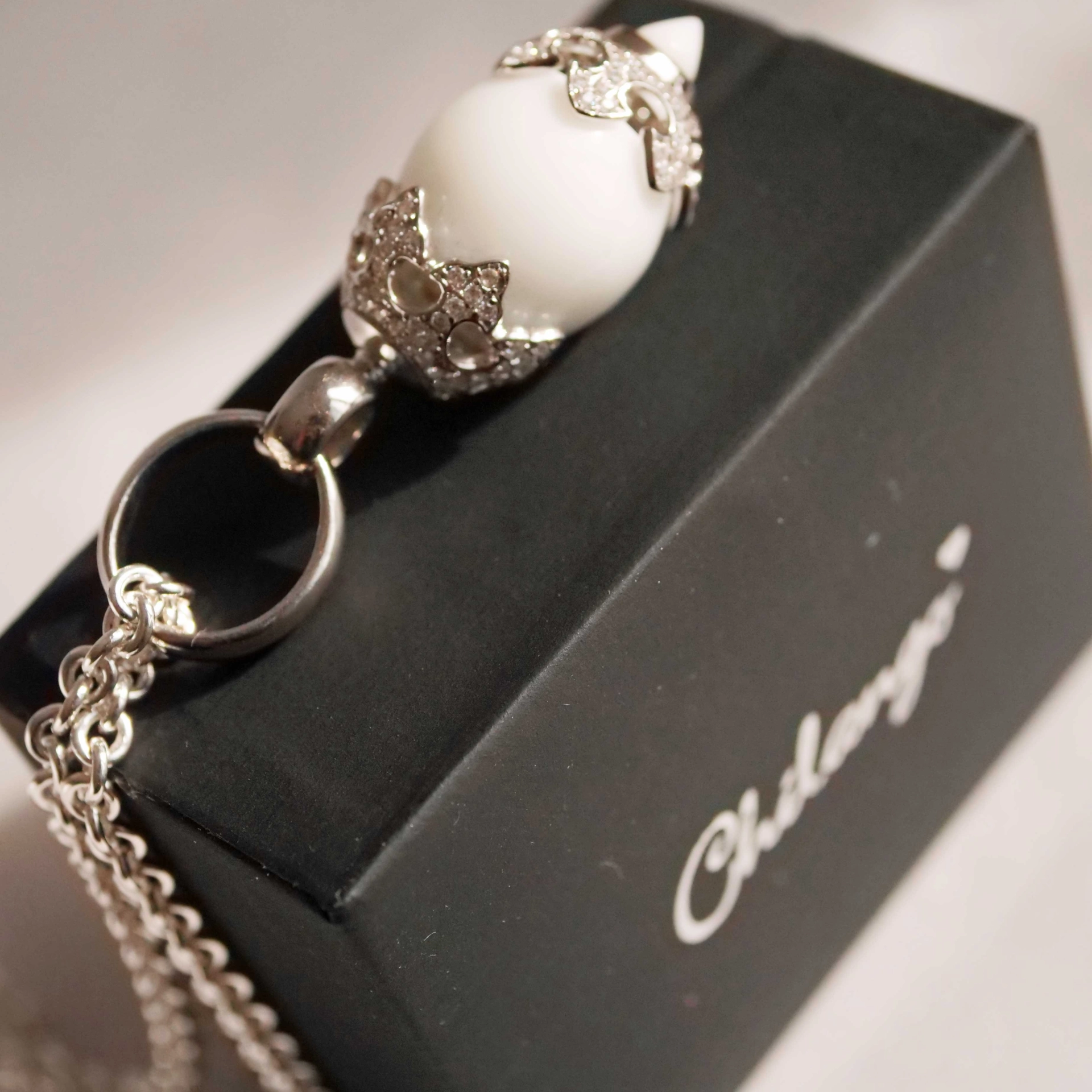 Original Chilango Anhänger Crystal Light White Onyx white Circonia 925er Silber