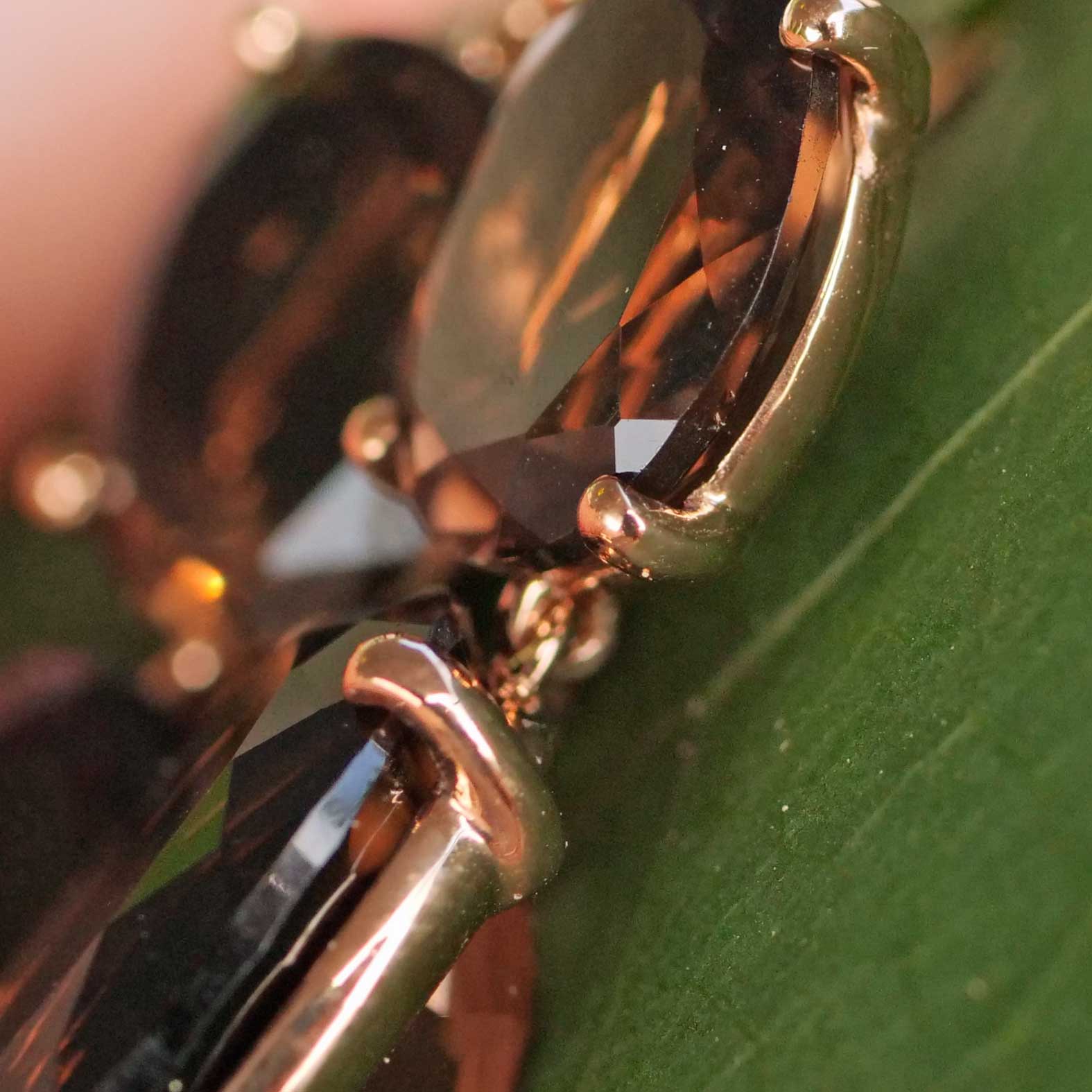 Ohrhänger Rauchquarz Brillant 15 ct 0.10 ct 750er Rosegold, so edel und verzaubern den Tag 