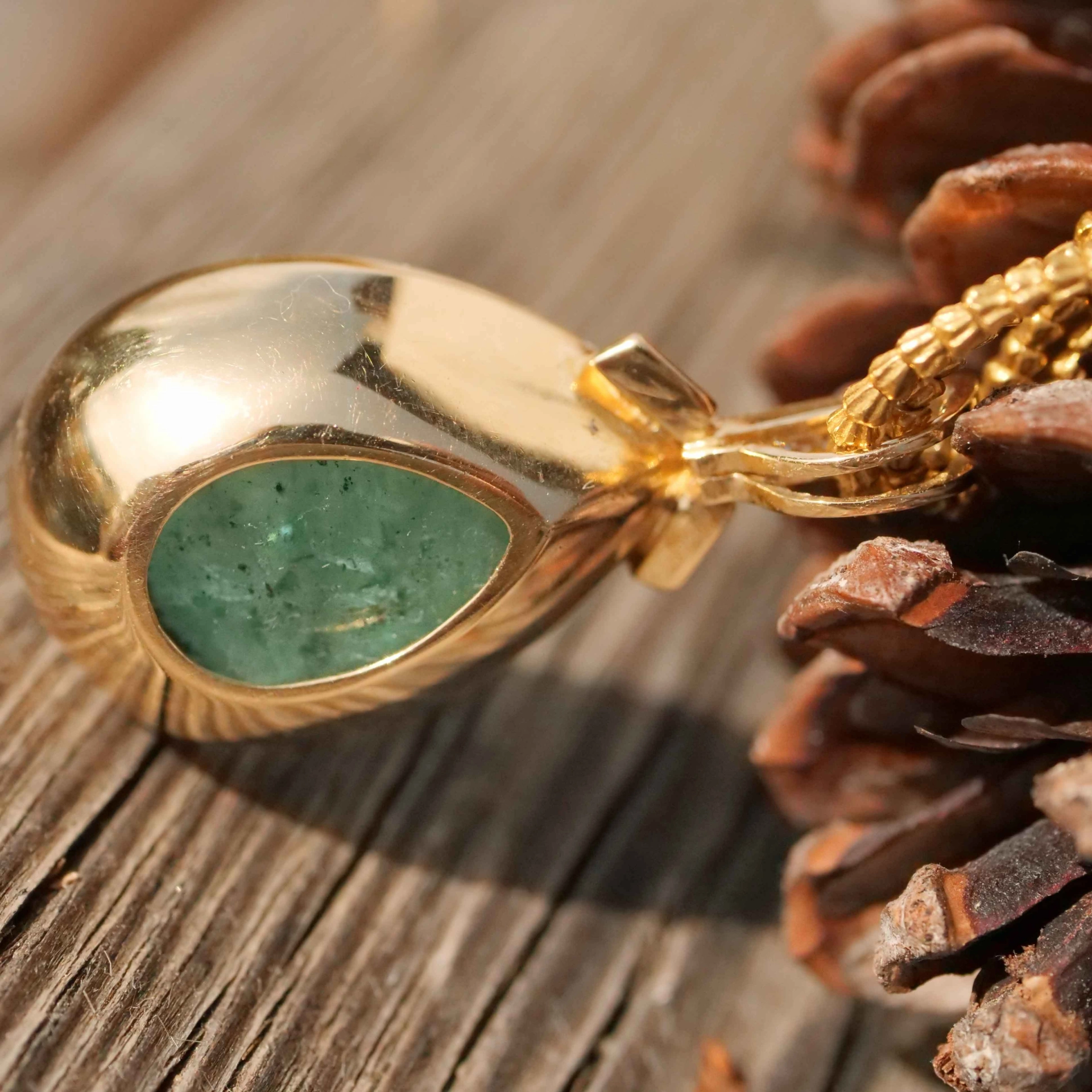 Smaragdtropfen Brillant Anhänger 585er Gelbgold 28 ct...Was für ein Hingucker