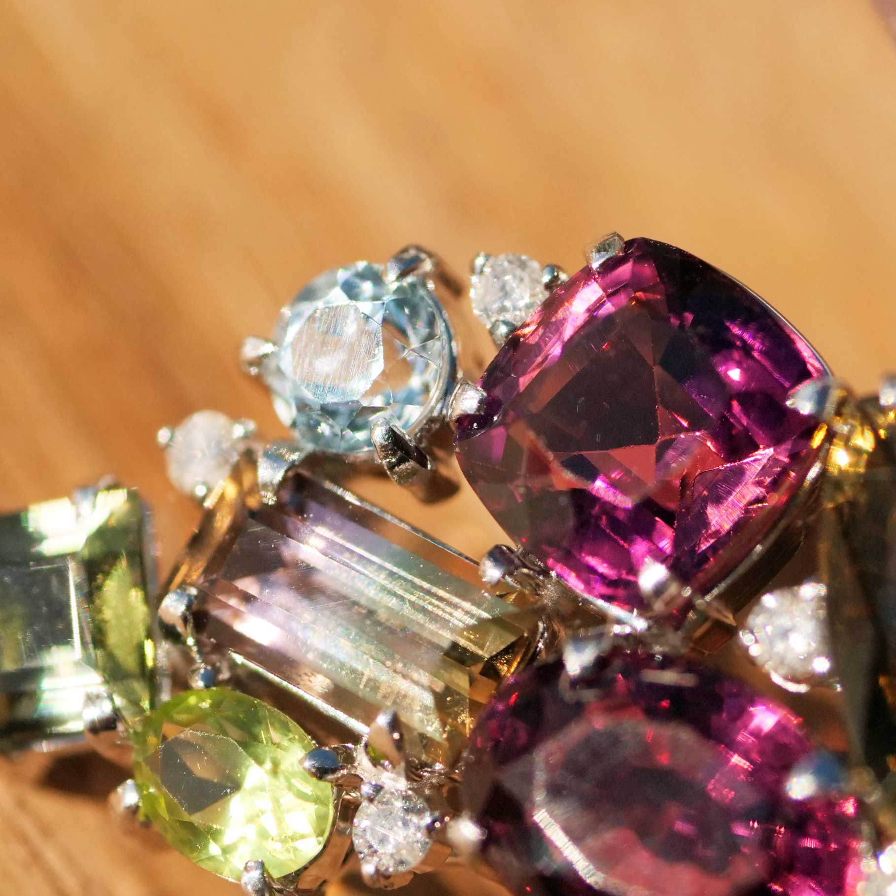 Turmalin Brillant Anhänger 750er Weissgold...seltene Farben...pink, bicolor, gelb total 7 ct