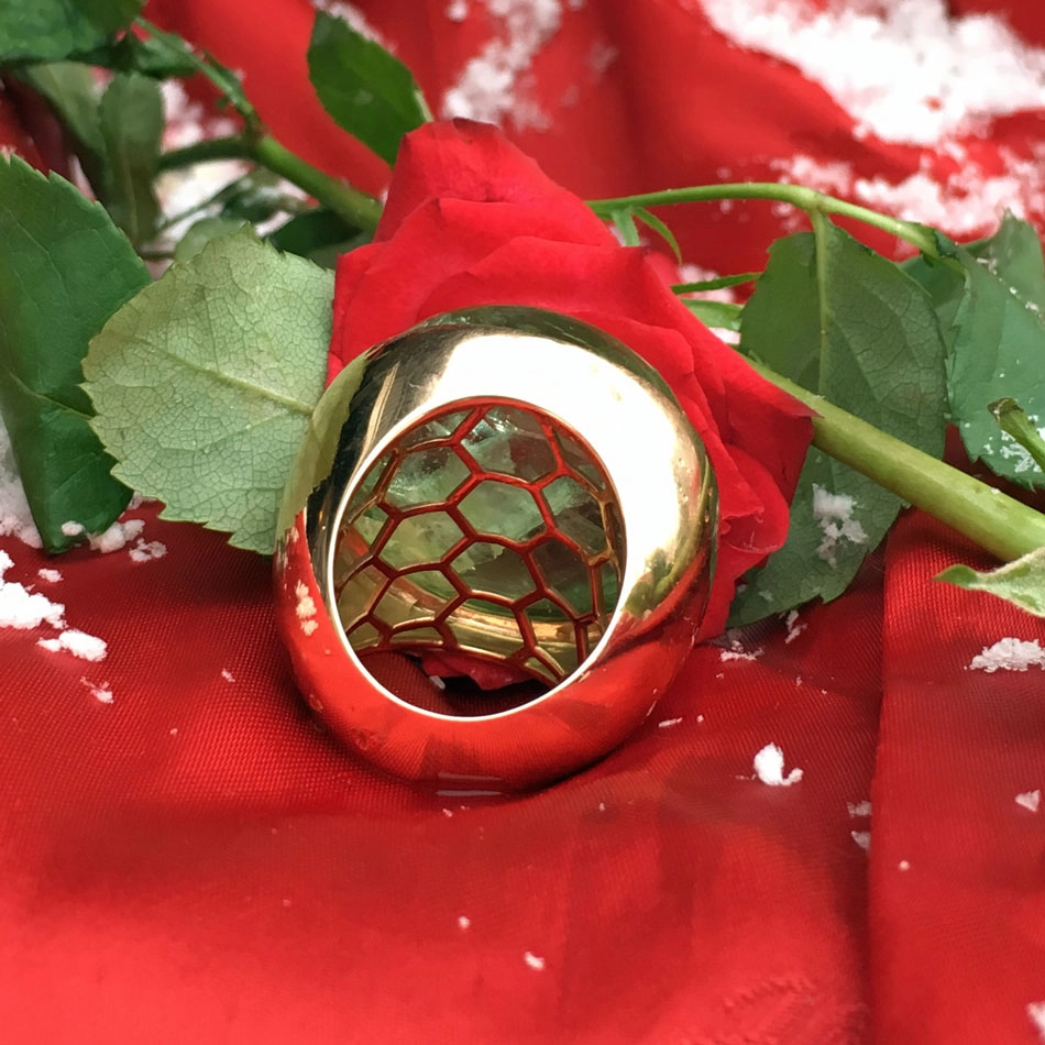 Heliodor Ring ein hellgrüner Beryll..unglaubliche Farbe und Größe mit 80 carat in 750er Rosegold 36