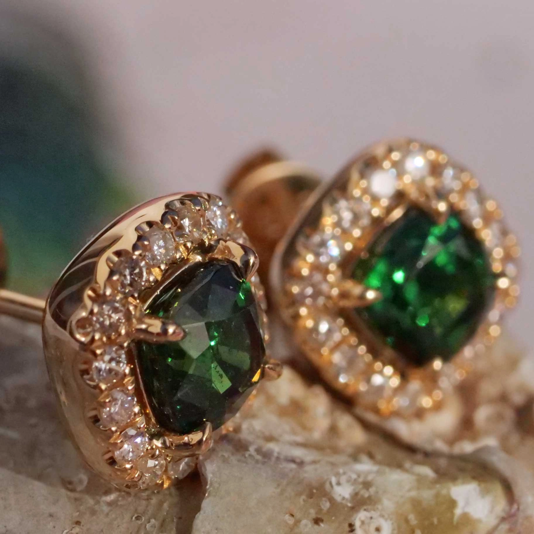 Tsavorith Brillant Ohrstecker 750er Gelbgold 1.42 ct 0.25 ct ...mit der gewaltigen Leuchtkraft