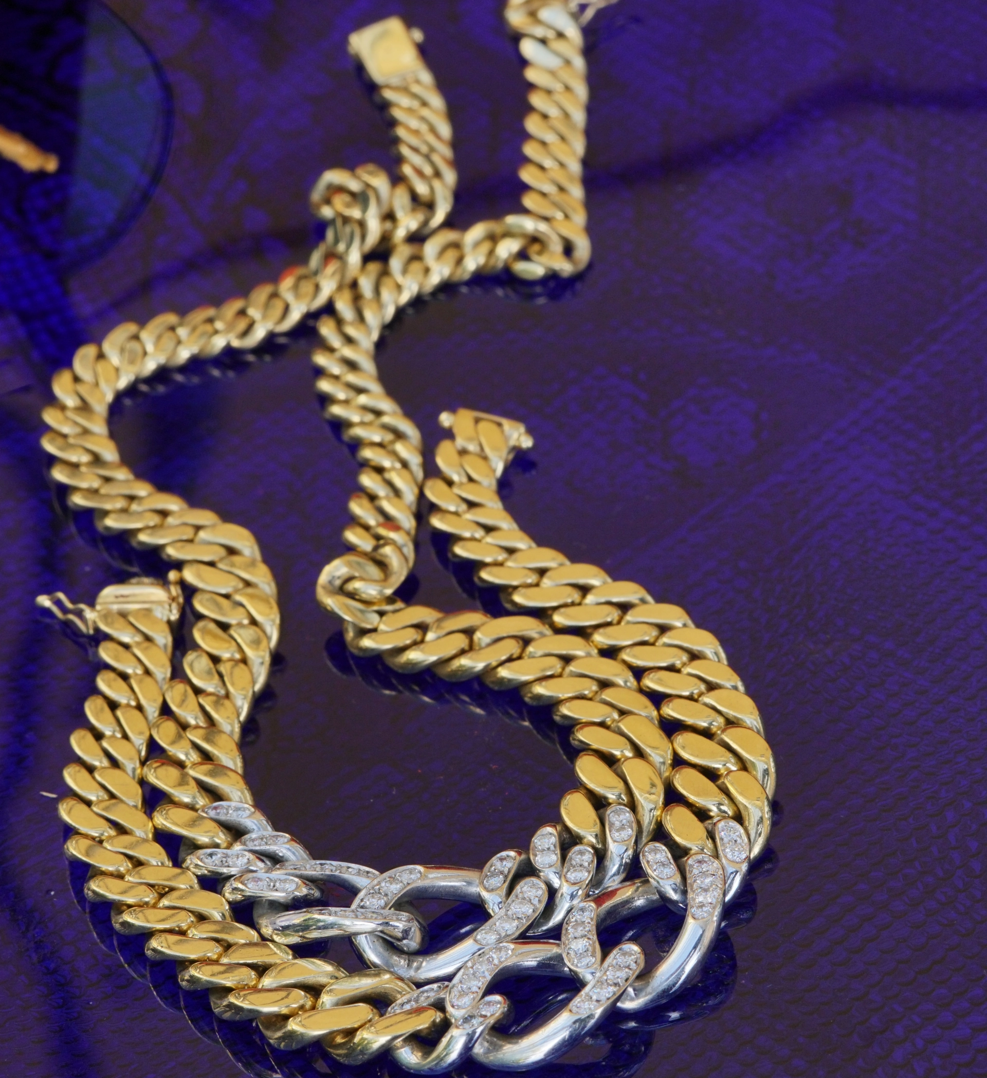Diamant Collier und Armband 750er Gold 1.65 ct W VS 148 gramm massiv