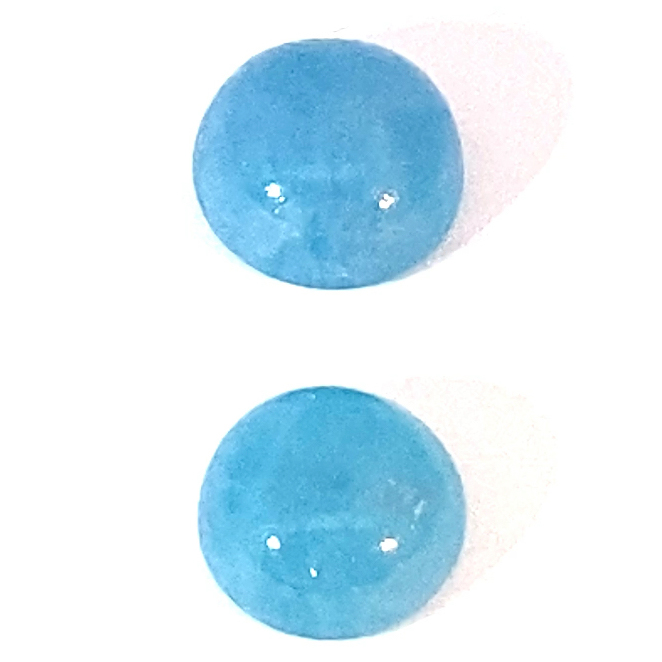 Paraiba Turmalin Cabochons 1.6 und 2 ct schwimmbadblau vml. Brasilien mit GLA Zertifikat 