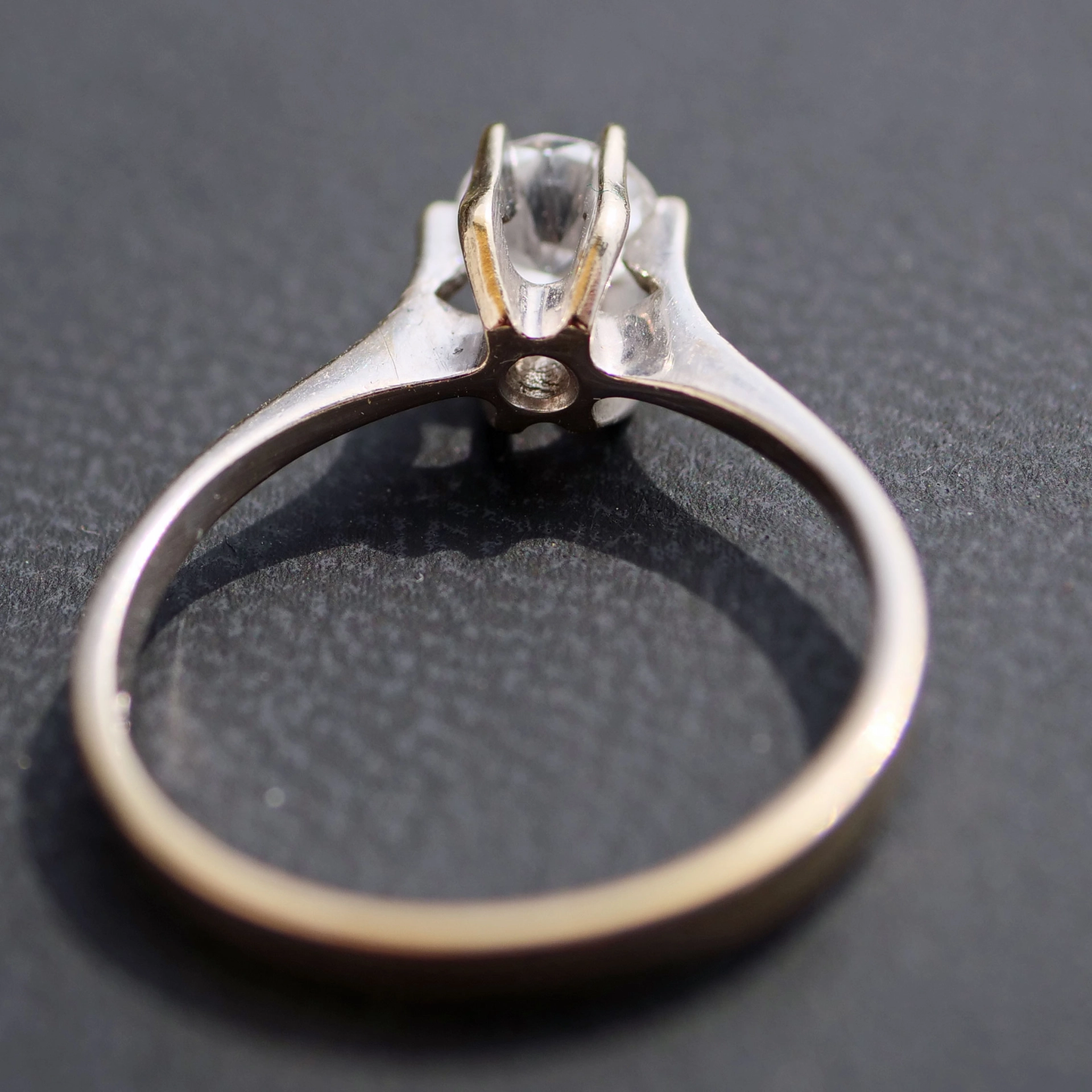 Brillant Ring 0.45 ct W / VS 585 Weissgold Vintage um 1980