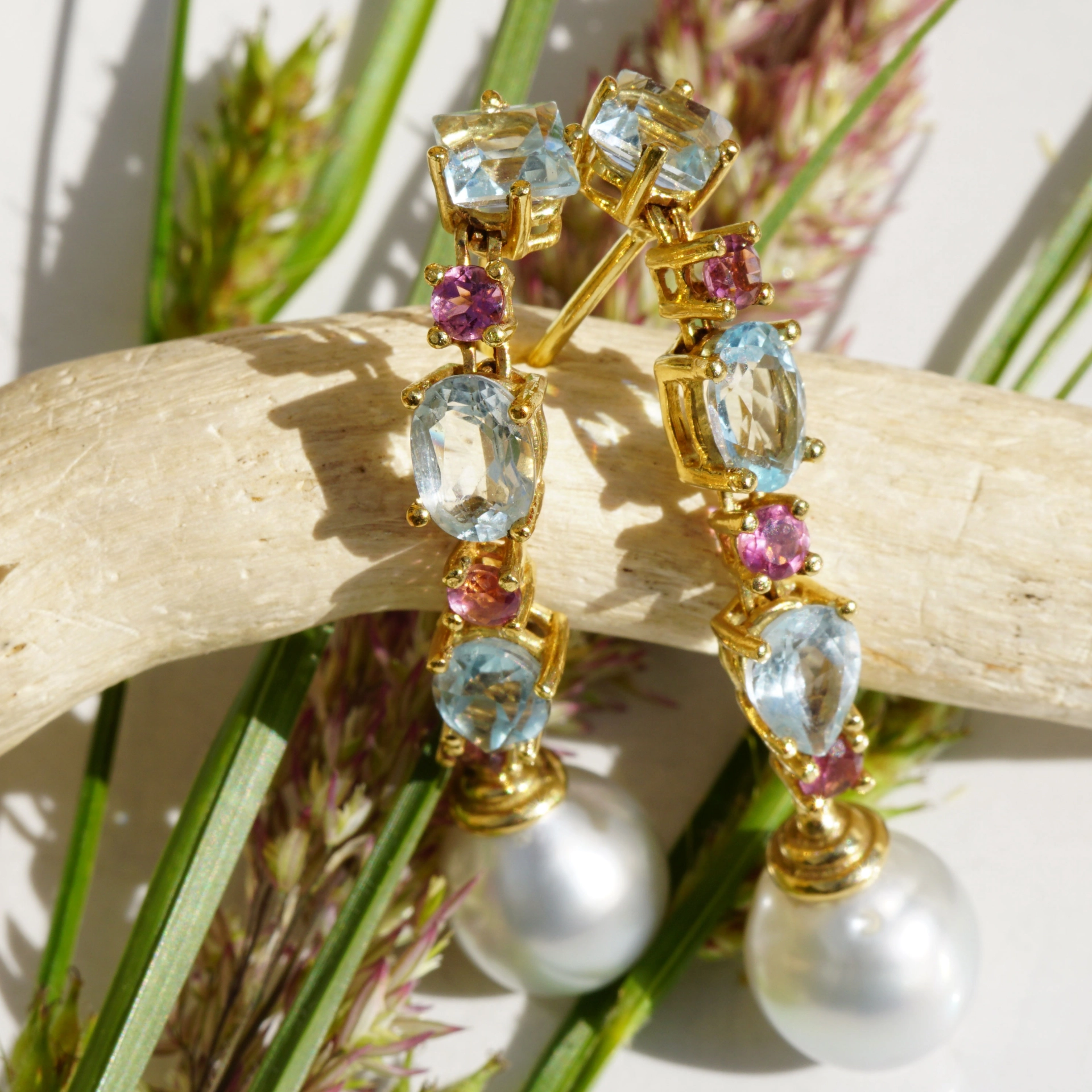 Edelstein Südsee Zuchtperl Ohrhänger 750er Gold Top Qualitäten