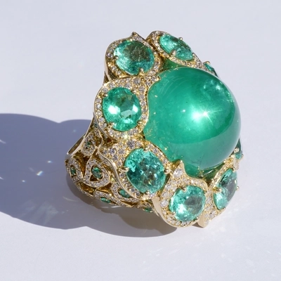 Smaragd Brillant Ring 45 ct High Class Schmuck! Gigantische Größe und Qualität