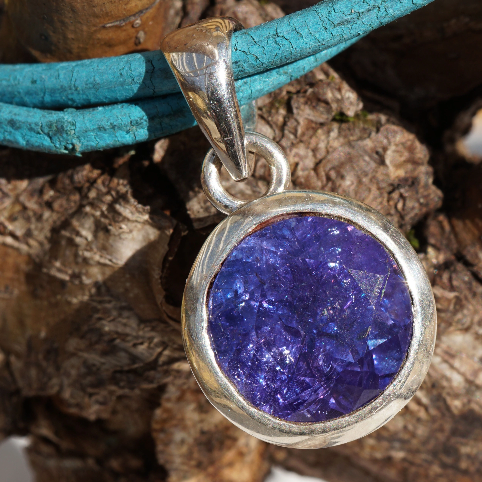 Tansanit Anhänger Silber in feiner Farbqualität ca. 4,8 ct ...phantastischer Blauton
