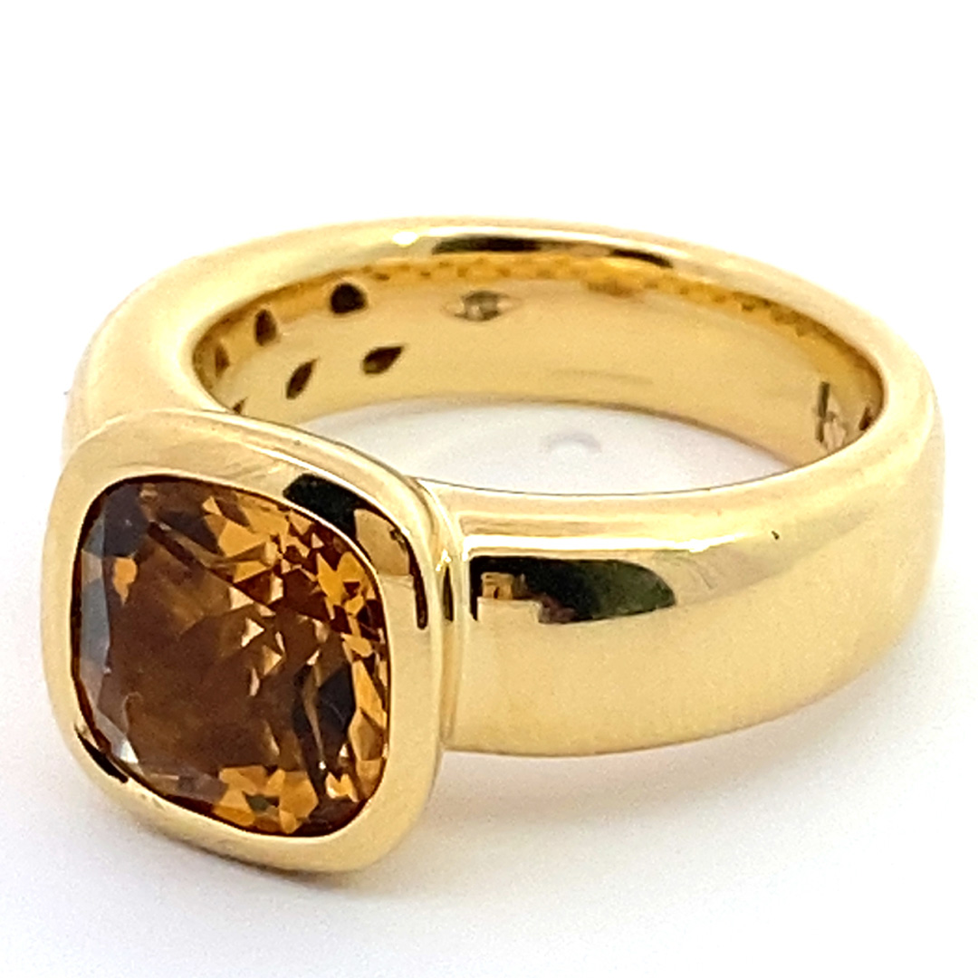 Citrin Ring 750er Gelbgold Valenza .....bella Italia....kleiner Kardinalring...so trendy 
