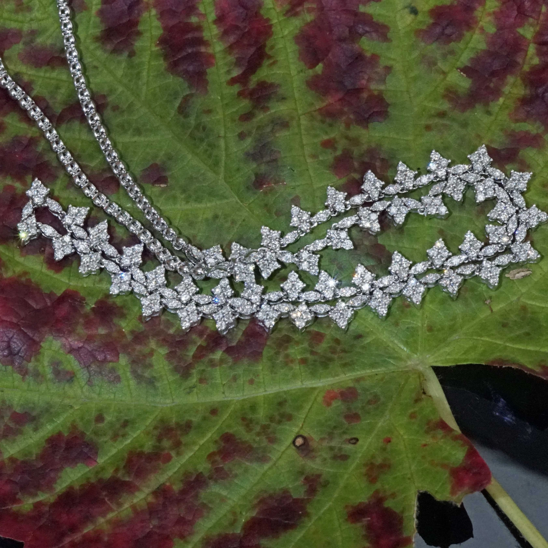 Brillant Collier 4.20 ct 750er Weissgold 360 Vollschliff Brillanten ergeben ein Prachtcollier