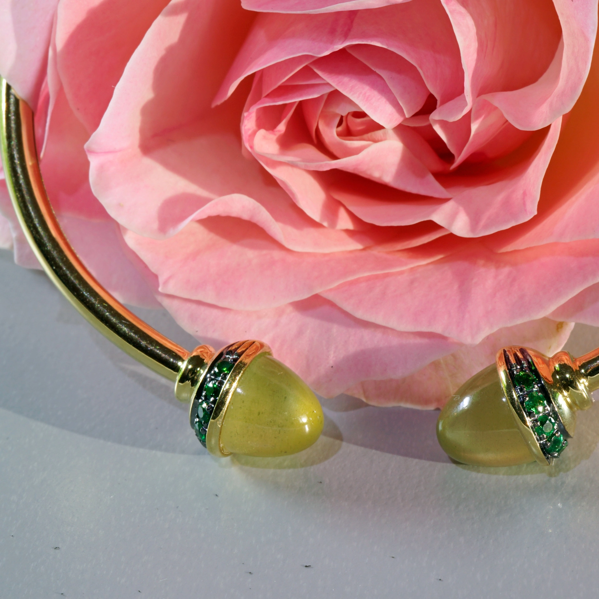 Peridot Tsavorith Armreif 750er Gelbgold Valenza .....bella Italia....tolle Kombi Möglichkeit