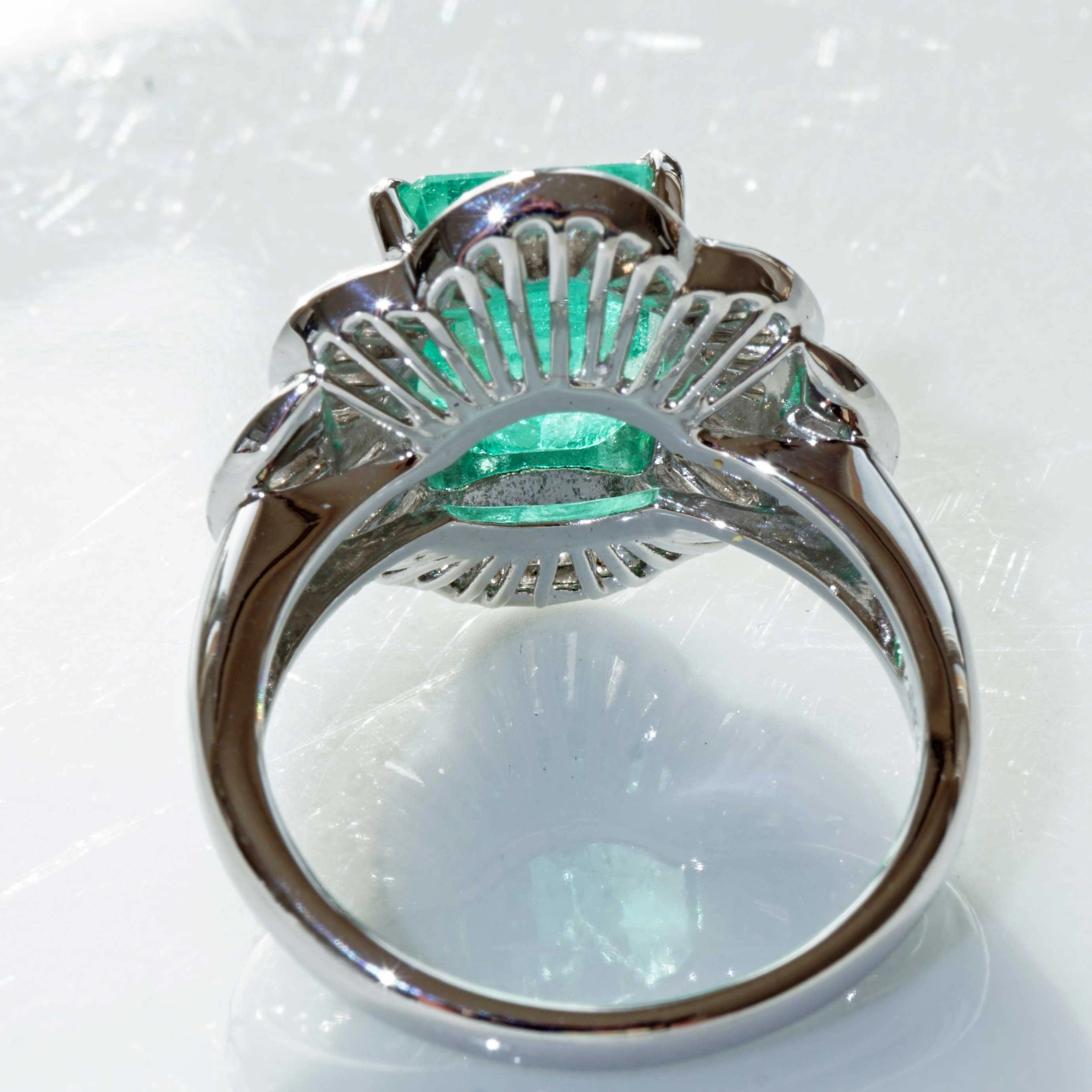 Smaragd Diamant Ring 900er Platin 3.11 ct 0.85 ct TW VVS Kolumbien Feine Qualität