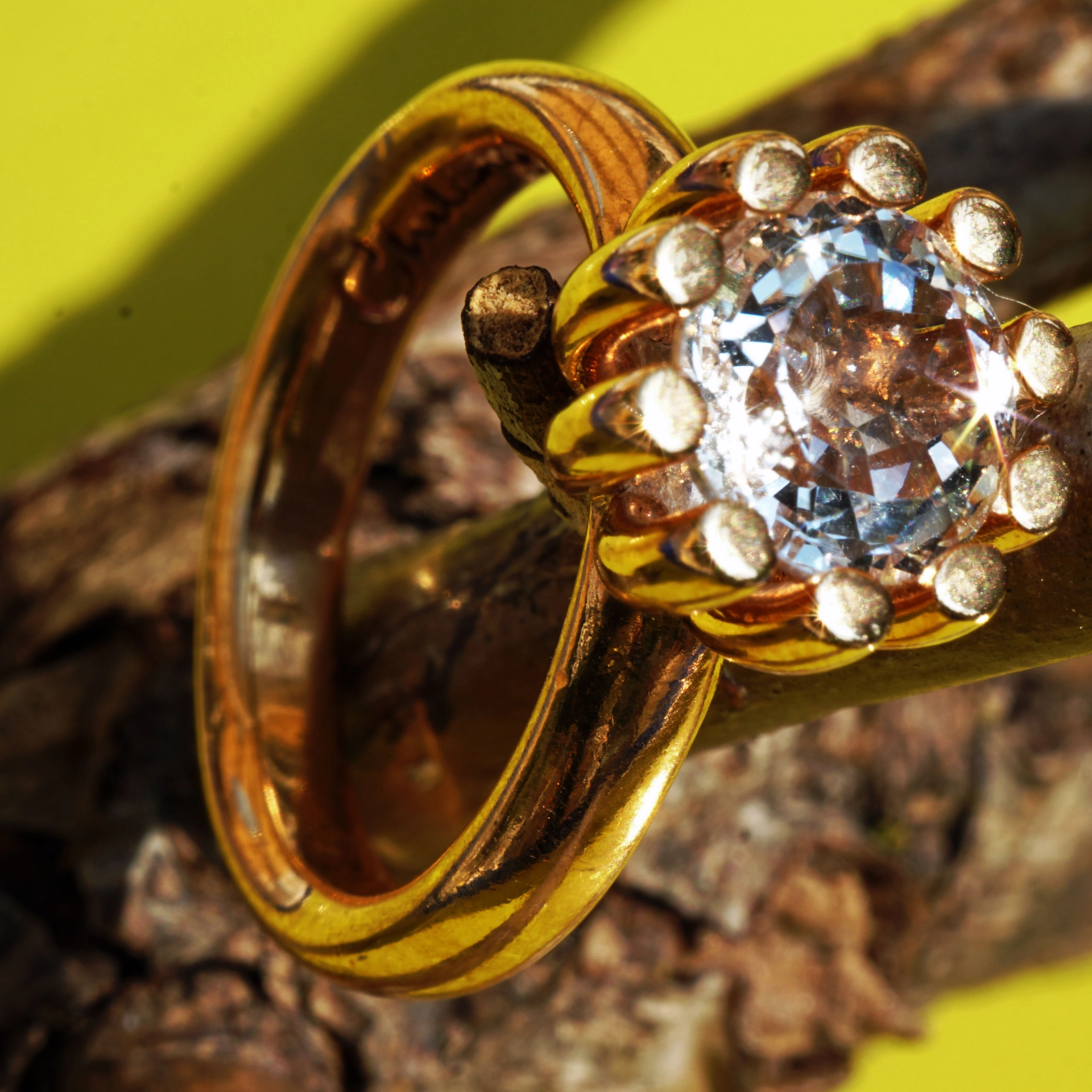 CHILANGO RING Grand Palais Bergkristall  925er Silber vergoldet neu mit orig. Etui massiv