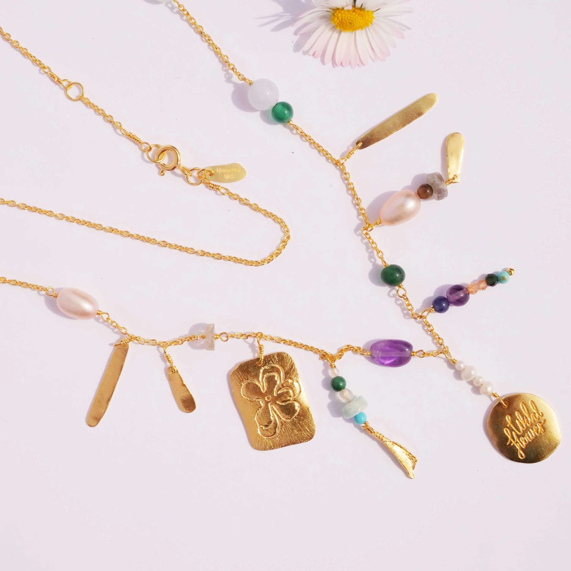Collier Celia 925er Silber vergoldet Wild Flowers at Heart designed by Maanesten Dänemark-