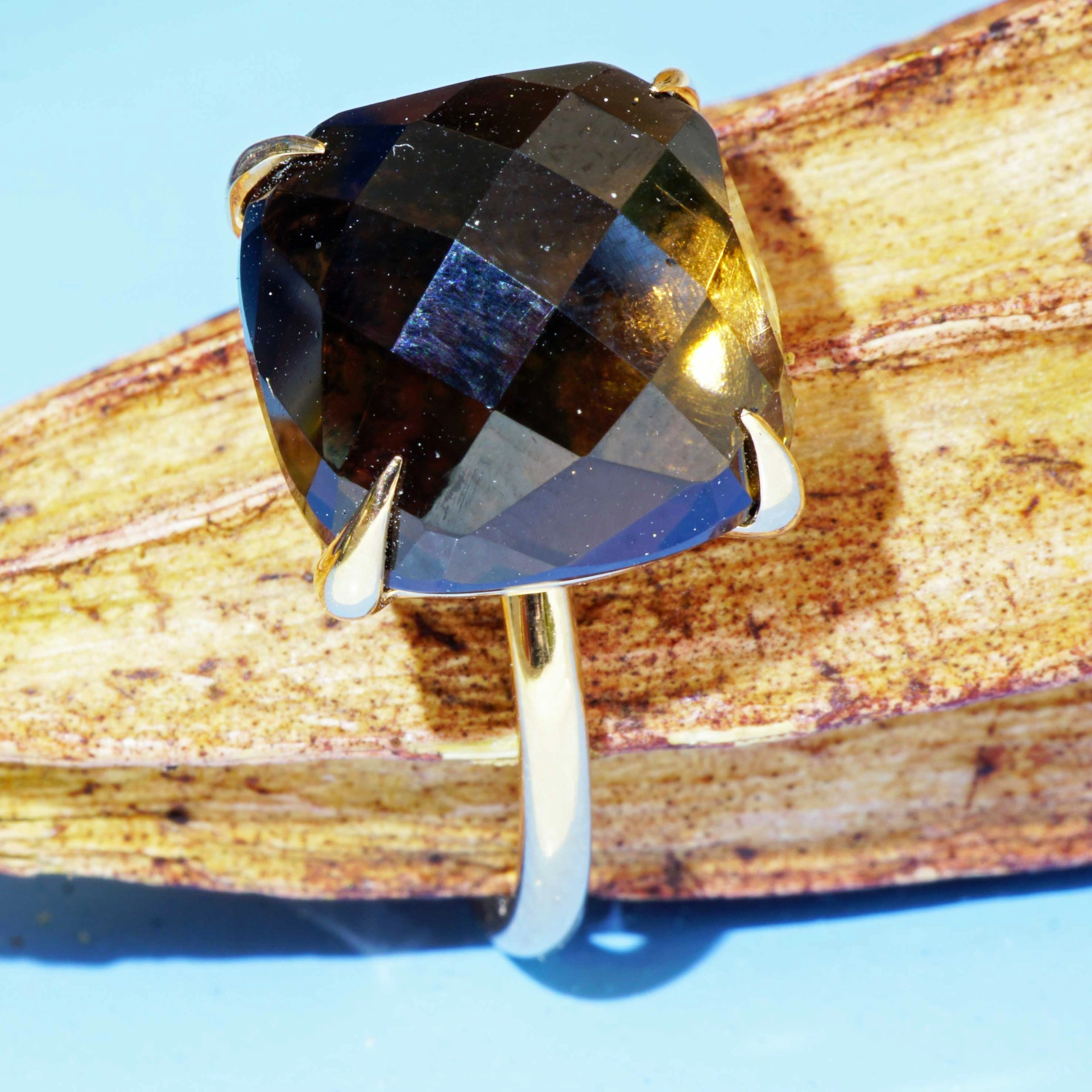 Rauchquarz Ring 750er Rosegold made in Valenza... für einen lässigen Schmuckstil