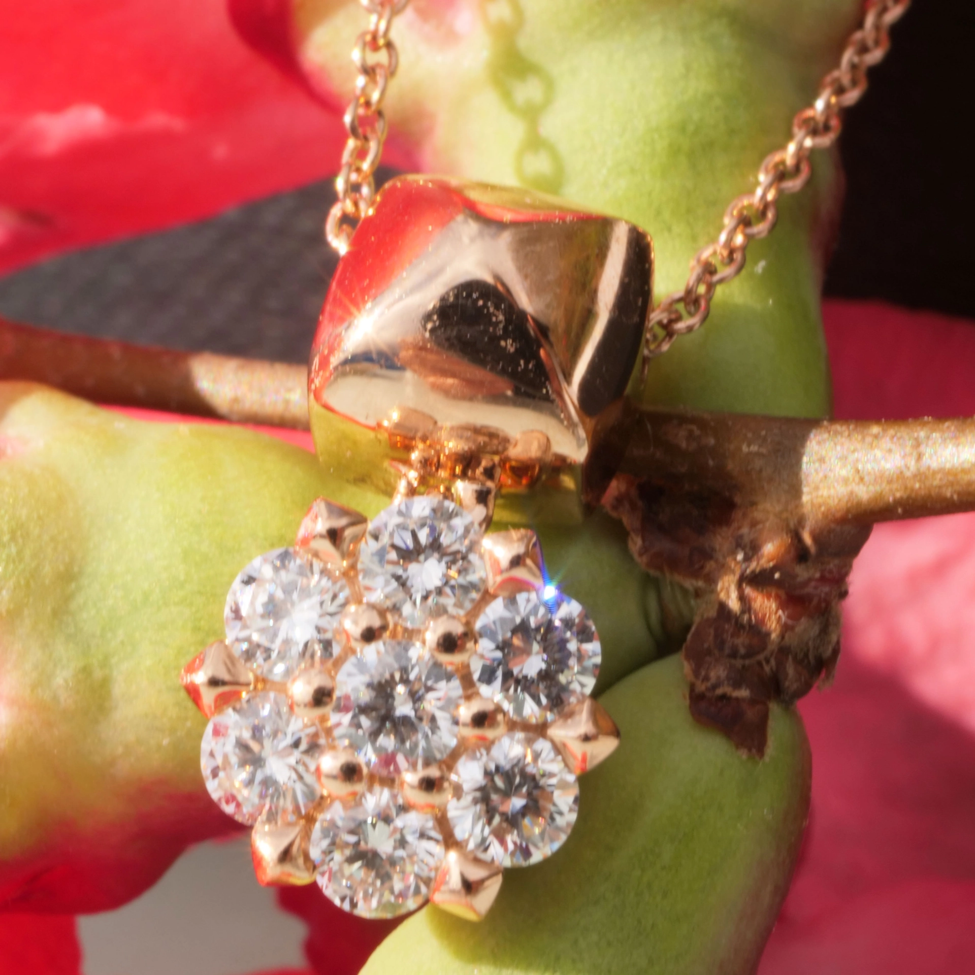 Brillant Anhänger mit Kette 750er Rosegold 0.39 ct...Bella Italia...hochwertiger Brillantschmuck Ros