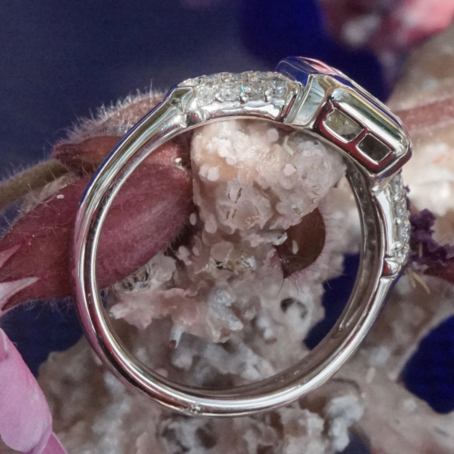 Prinzess Diamant Ring 0.713 ct 0.28 ct W-CR / SI-P1 900er Platin Brillanz Top