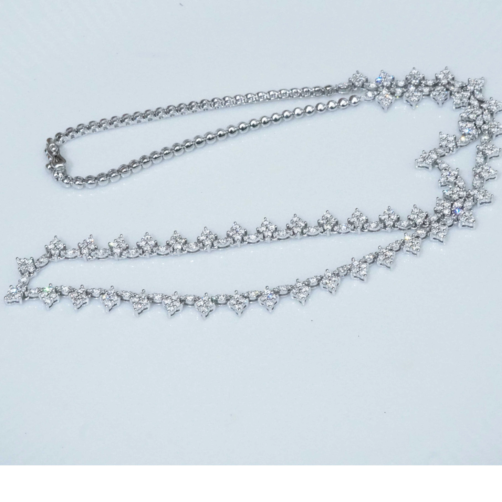 Brillant Collier 4.20 ct 750er Weissgold 360 Vollschliff Brillanten ergeben ein Prachtcollier
