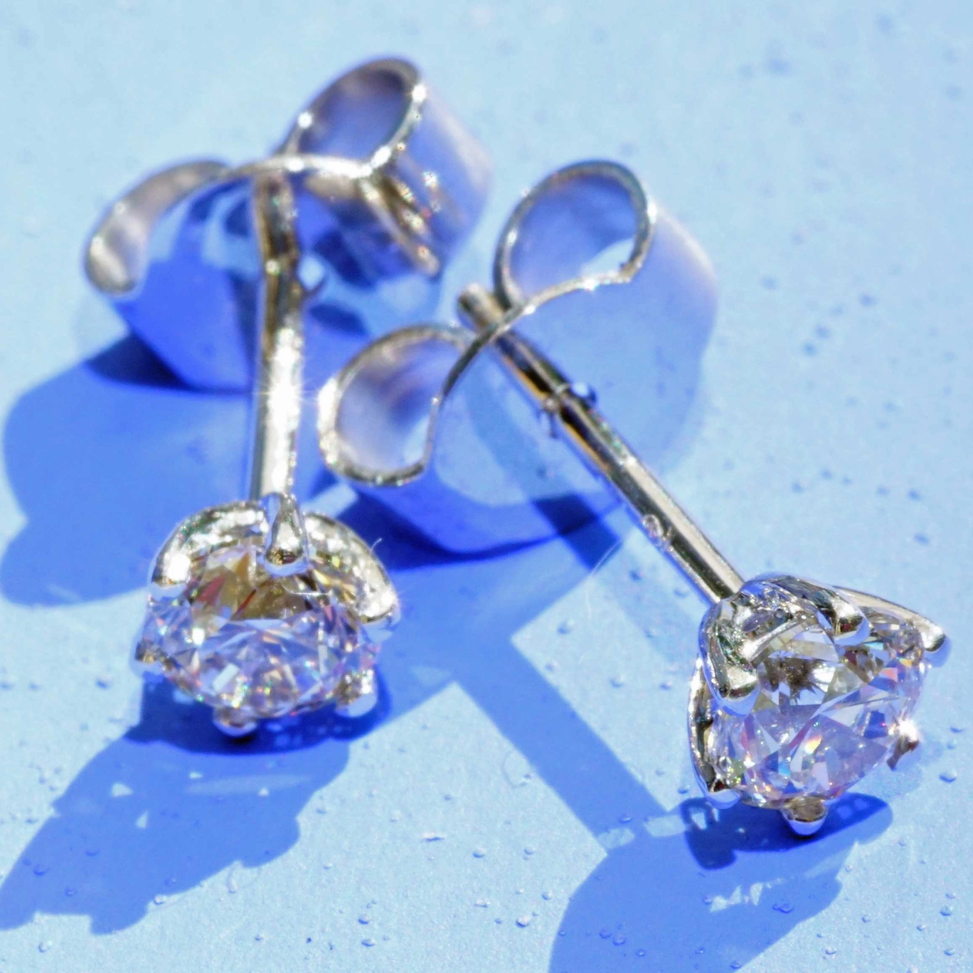 Brillant Ring Anhänger Ohrstecker 750er Weissgold Set 1.20 ct Getönt VS Silhouette Schmuck