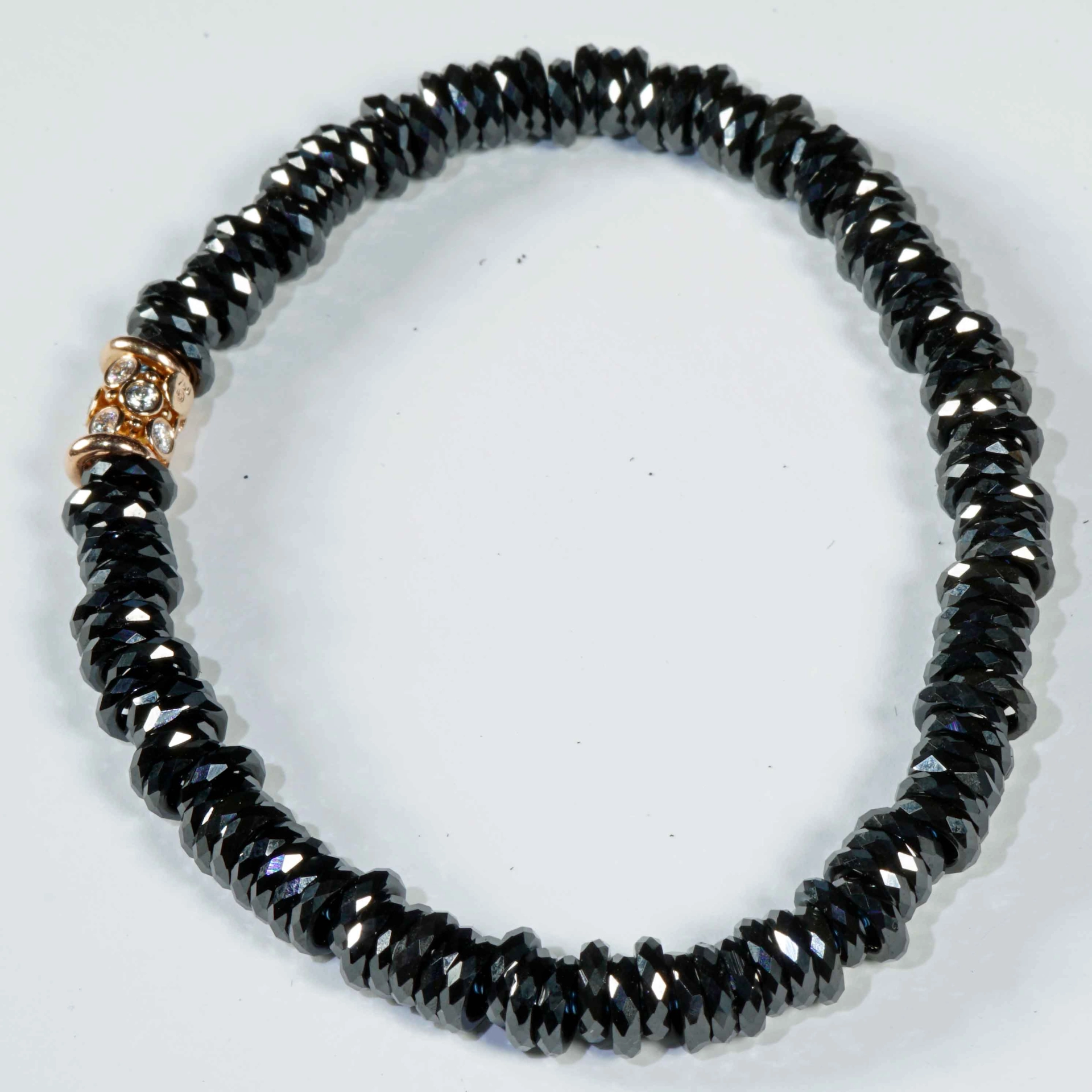 Brillant Armband LOOP Keramik schwarz facettiert 0.33 ct 750 Rosegold von Silhouette Schmuck Bentner