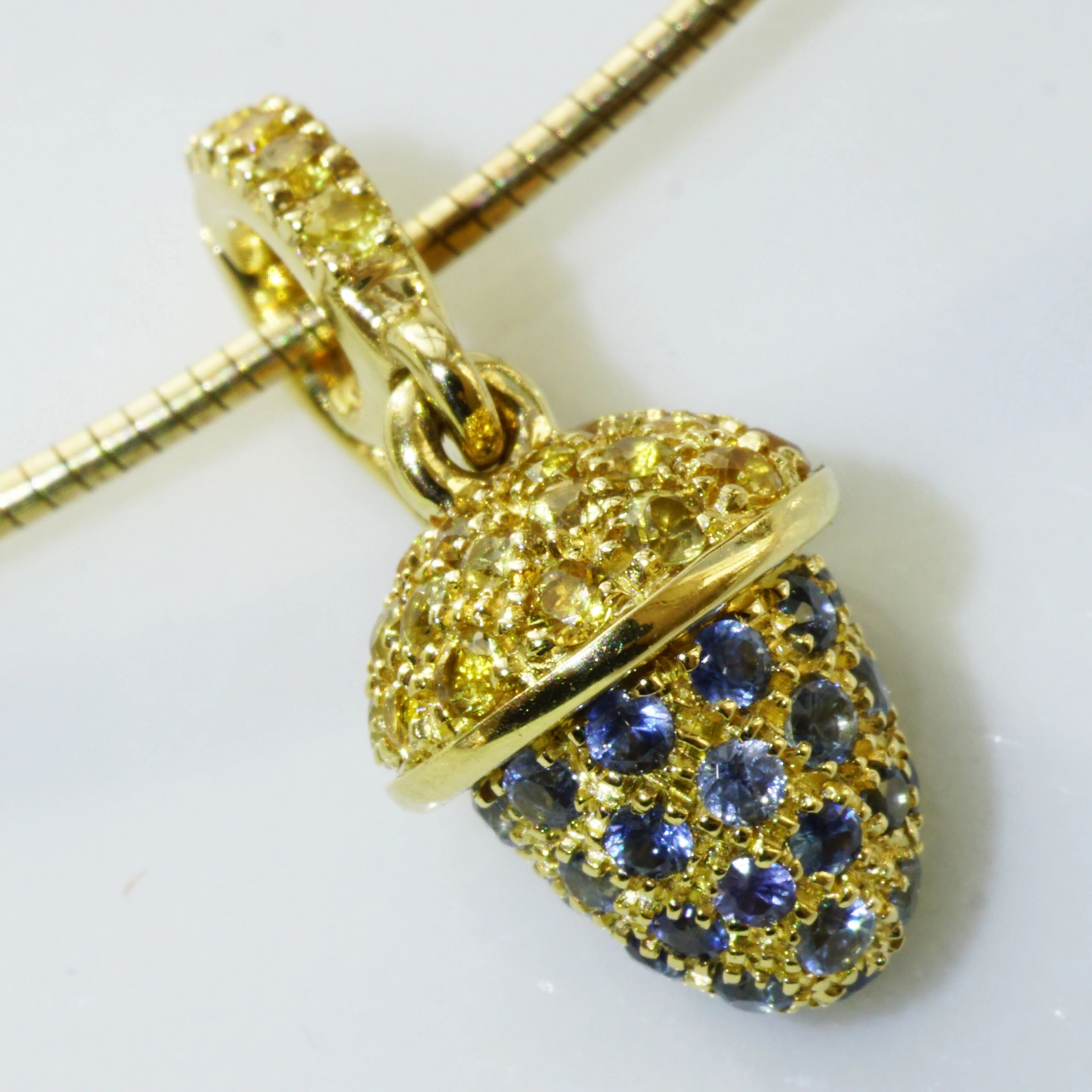 Saphir Drop Anhänger/Clip 750er Gelbgold...wie niedlich ist der denn..gelb-blau