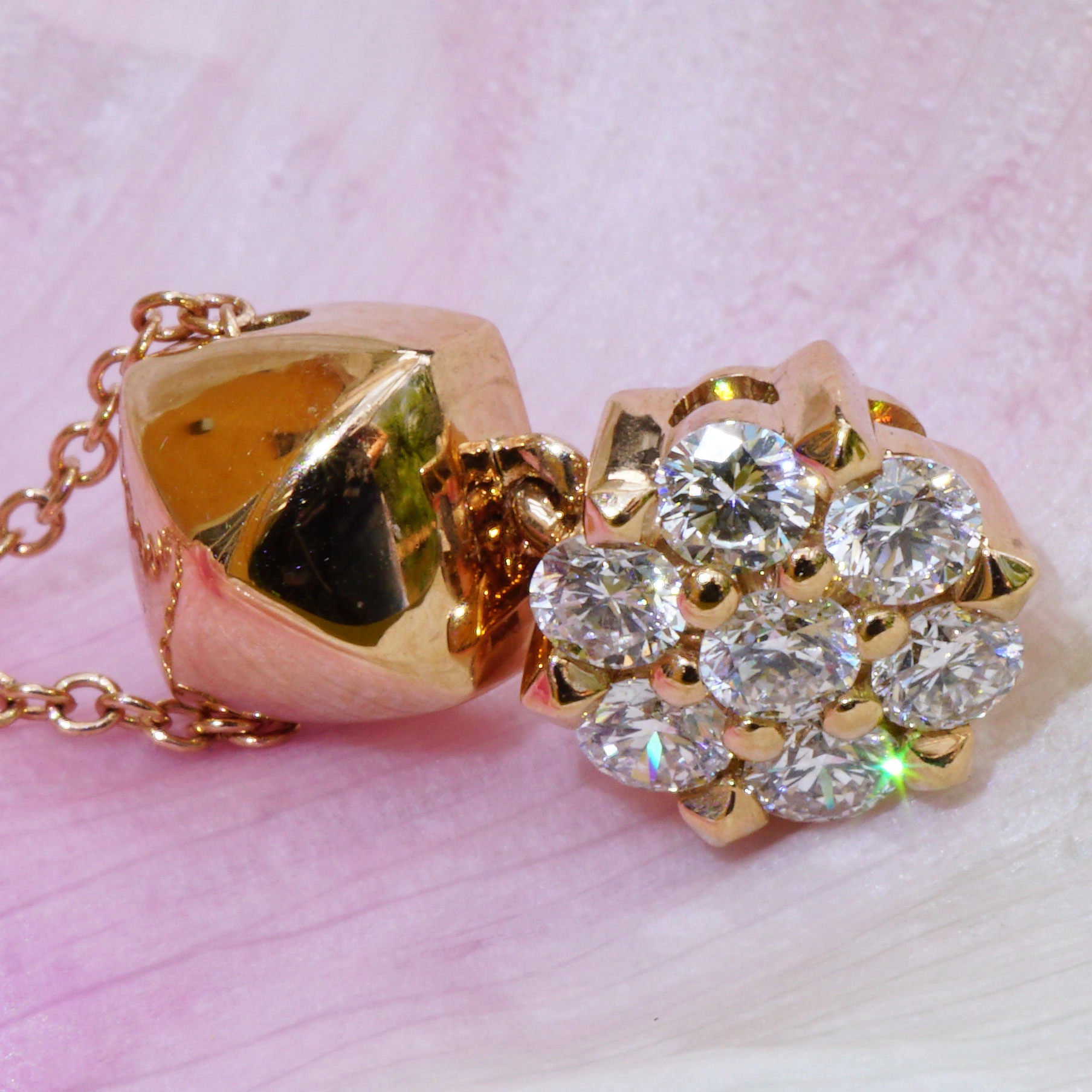 Brillant Anhänger mit Kette 750er Rosegold 0.39 ct...Bella Italia...hochwertiger Brillantschmuck Ros