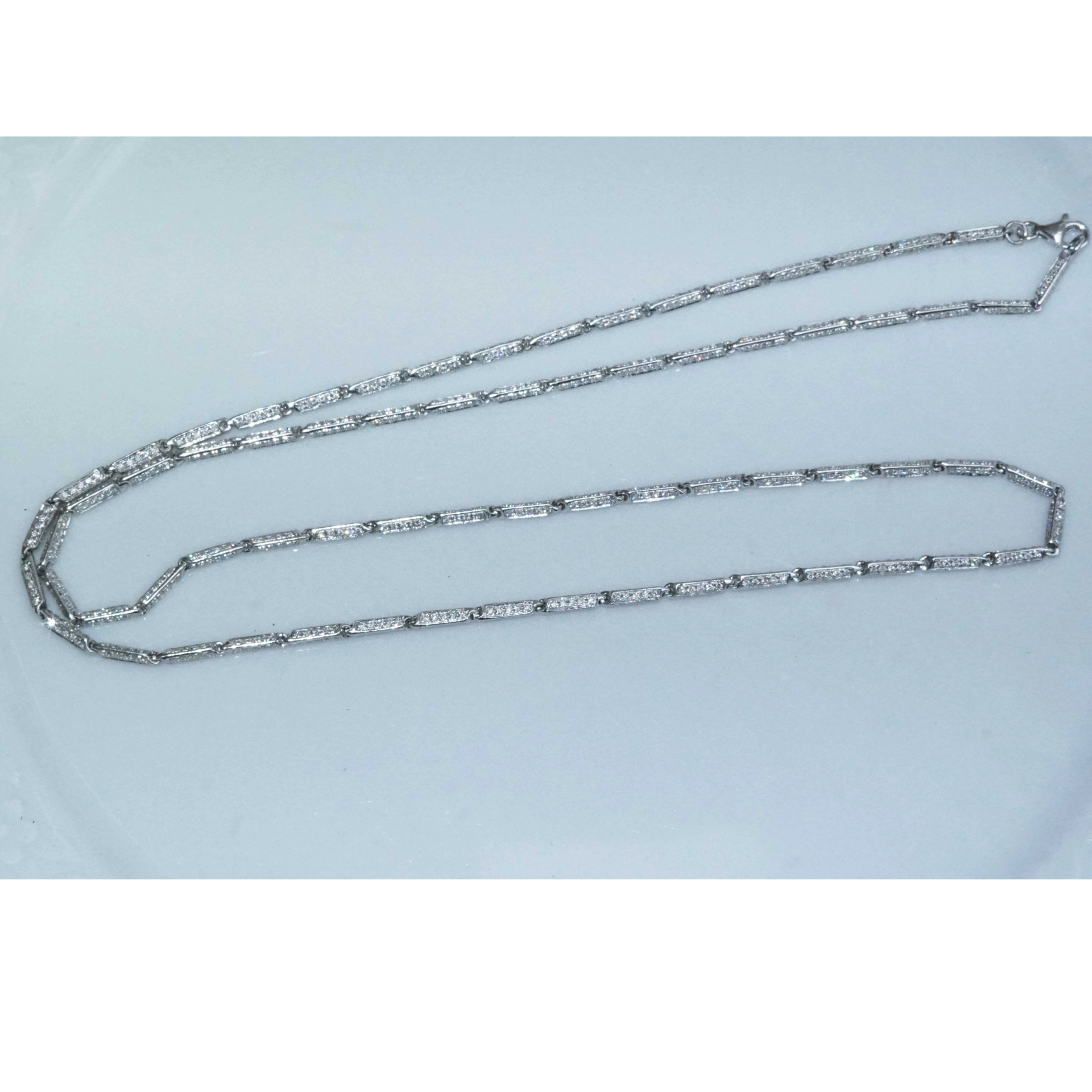 Opera Brillant Collier 6.65 ct 750er Weissgold mit  UNGLAUBLICHEN 1050  Vollschliff Brillanten