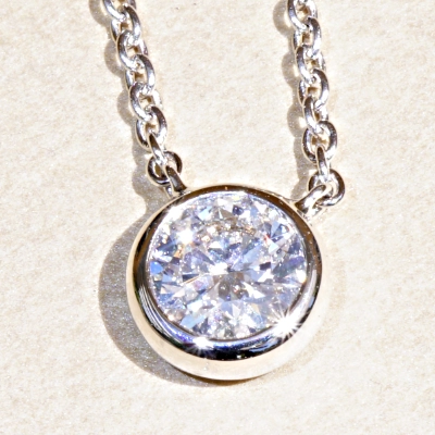 Brillant Collier rund 0.50 ct D hochfeines weiss SI1 5.09 - 5.15 x 3.05 mm GIA Gutachten 750er Weiss